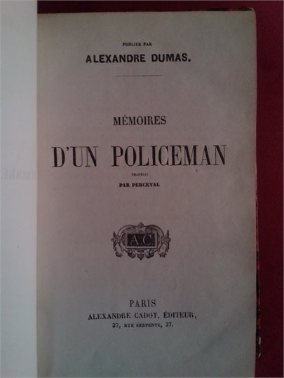 Dumas  Memoires d'un Policeman