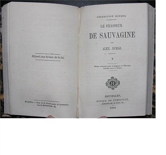 Dumas Le Chasseur de Sauvagine 1858