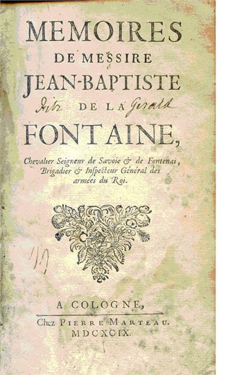 G. Courtilz de Sandras    Memoires de messire Jean-Baptiste de La Fontaine