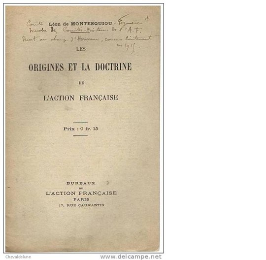 Leon de Montesquiou Les origines et la doctrine de l'action Francaise