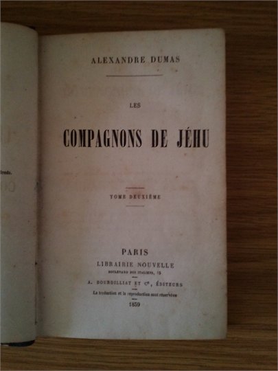 Dumas  Les compagnons de Jehu (1859)