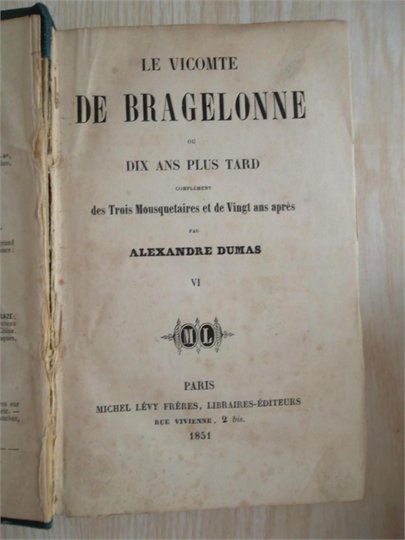 Dumas  Le Vicomte de Bragelonne (Levy, 1851)