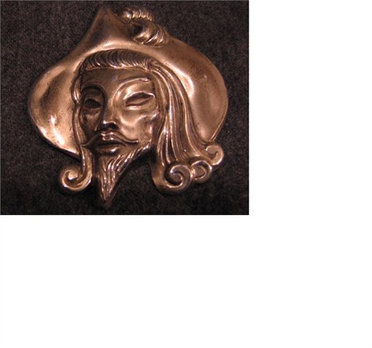 Truart sterling musketeer soldier vintage 40s figural pin brooch