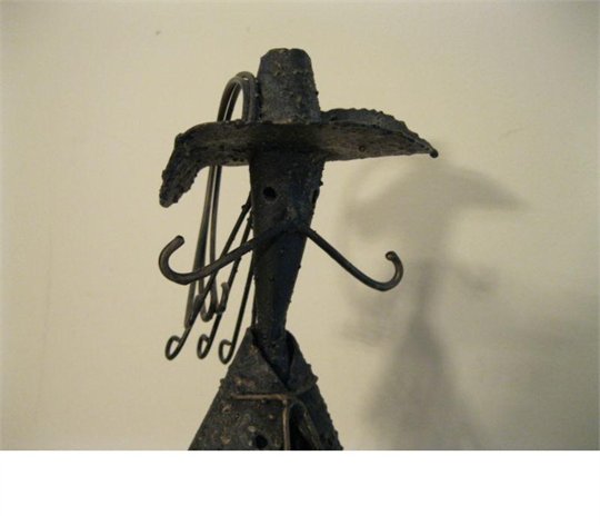 Mid Century Modern Art Brutalist Abstract Figure Musketeer Table Sculpture 2
