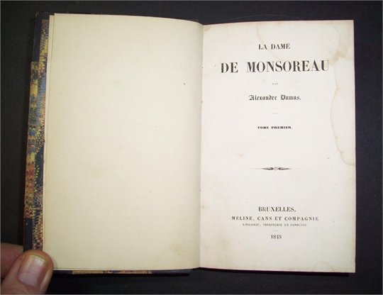 A.Dumas  La Dame de Monsoreau (1845, Bruxelles)