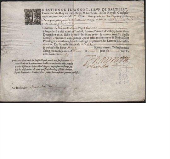 Jean-Baptiste Colbert Ministre Louis XIV PS 1669 Voysin de la Noiraye Angers