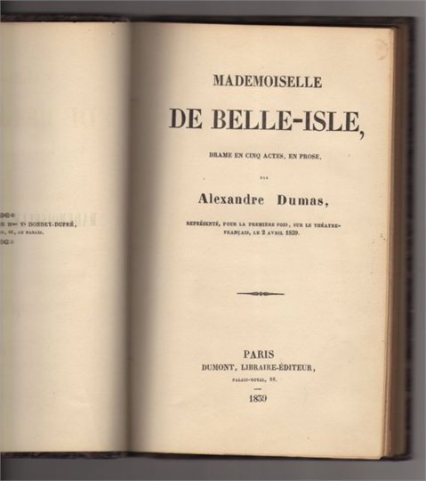A.Dumas Mademoiselle de Belle Isle