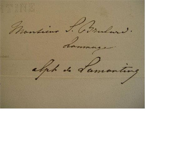 Lamartine Portrait litho par Auguste Leloir 1840  envoi autographe signé