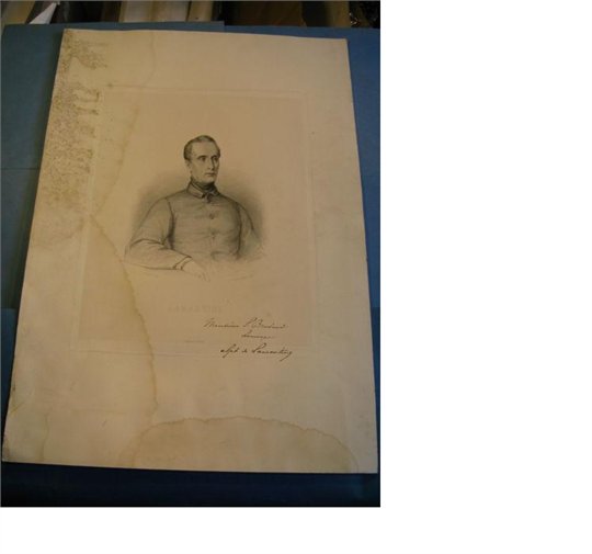 Lamartine Portrait litho par Auguste Leloir 1840  envoi autographe signé