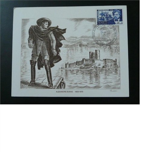 writer Alexandre Dumas maximum card Decaris engraving 51853