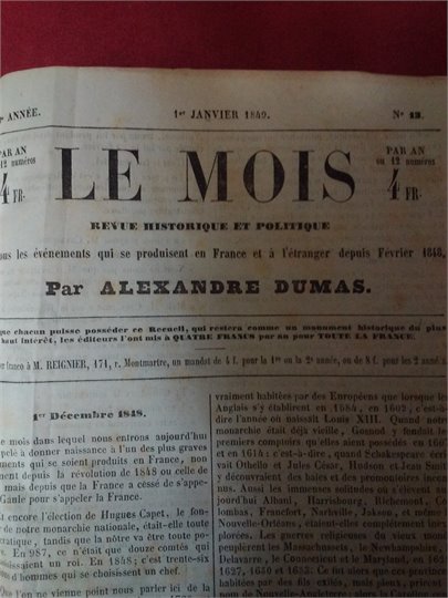 A.Dumas Le Mois   2e année, 1849