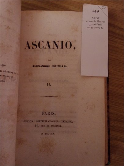 Dumas  Ascanio 1844