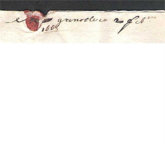 Lettre de Grenoble 1669