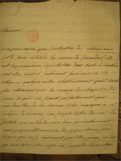 GROUP OF HANDWRITTEN LETTERS L'ABBE DE CAMBON