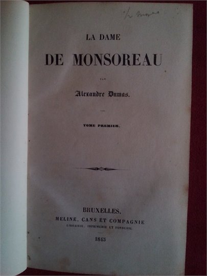 Dumas  La Dame de Monsoreau