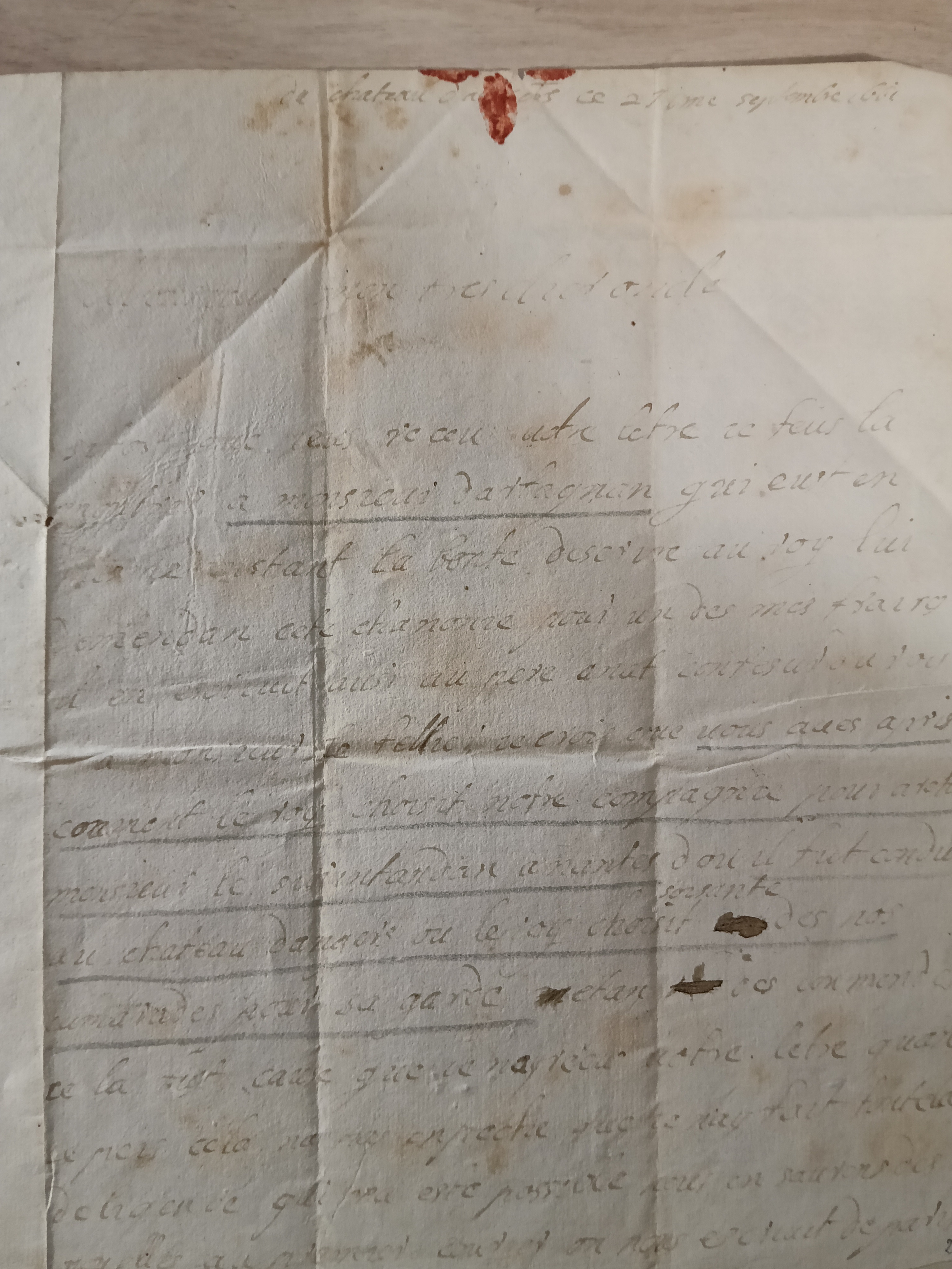 Fabry     DOCUMENT HISTORIQUE CHÂTEAU D'ANGERS. Mr de D'ARTAGNAN