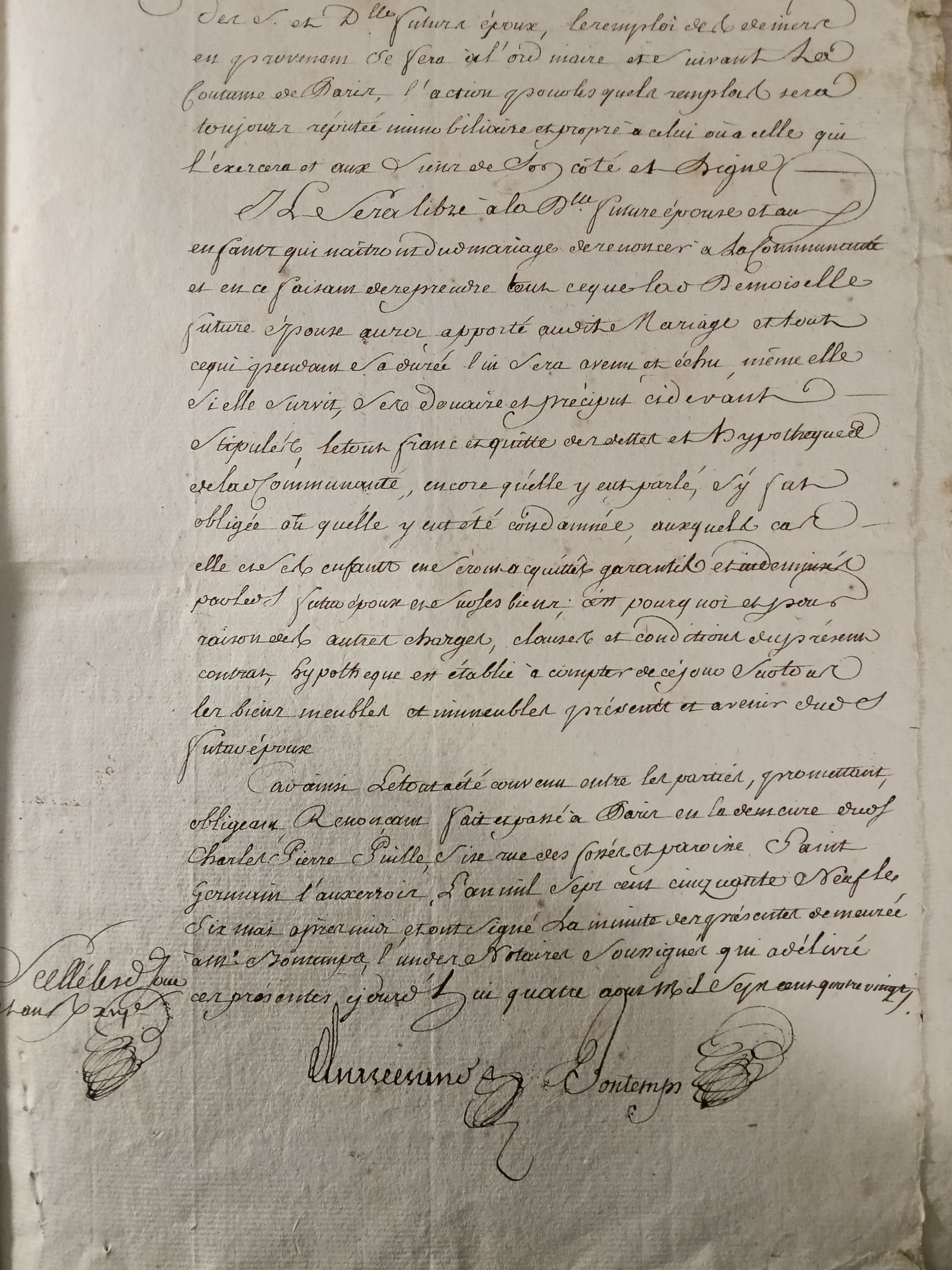 M. Delasalle   Contrat de mariage