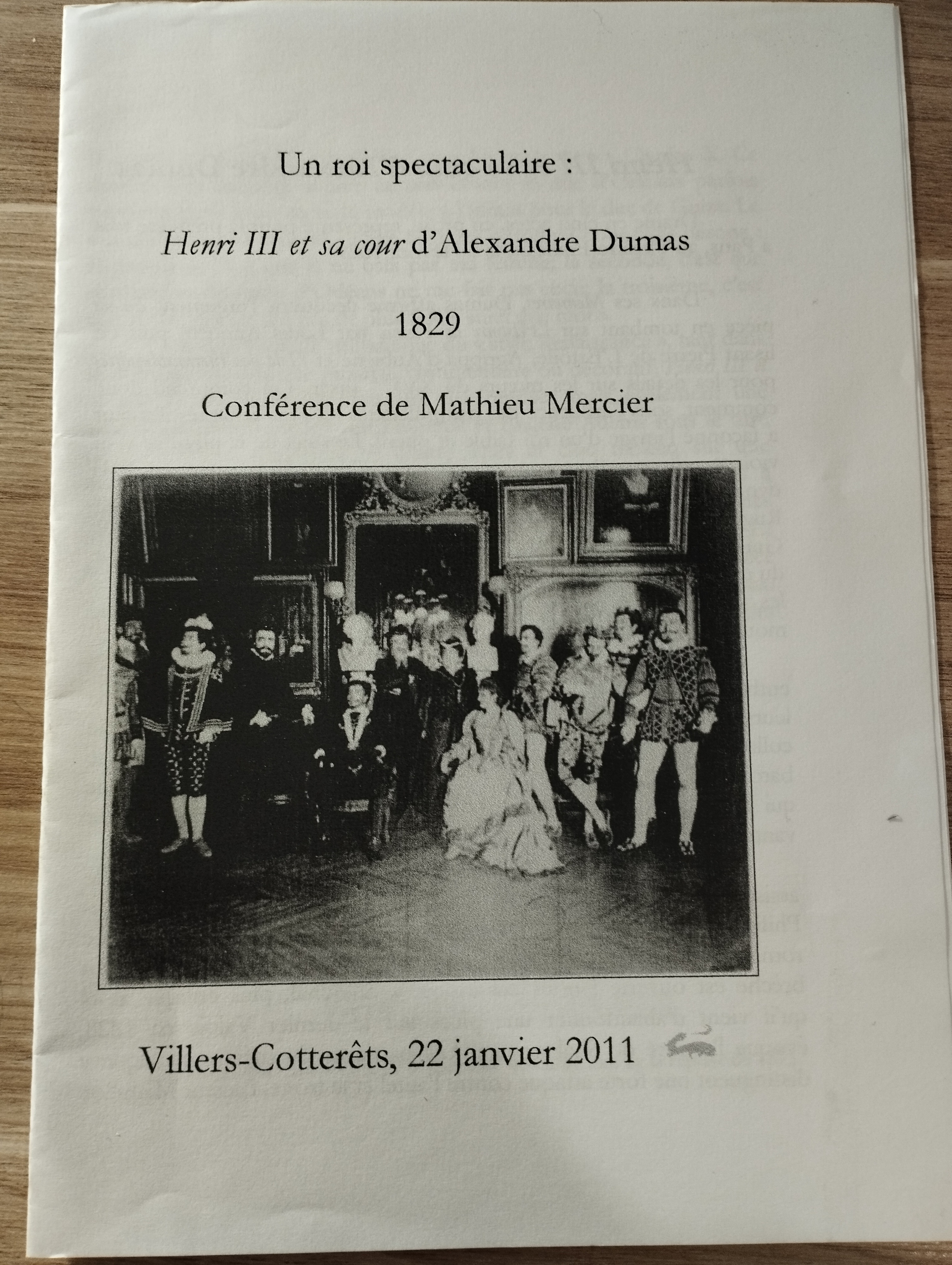 Affiche+afffiichette de Conference "Henri III ett sa cour" a musee Dumas