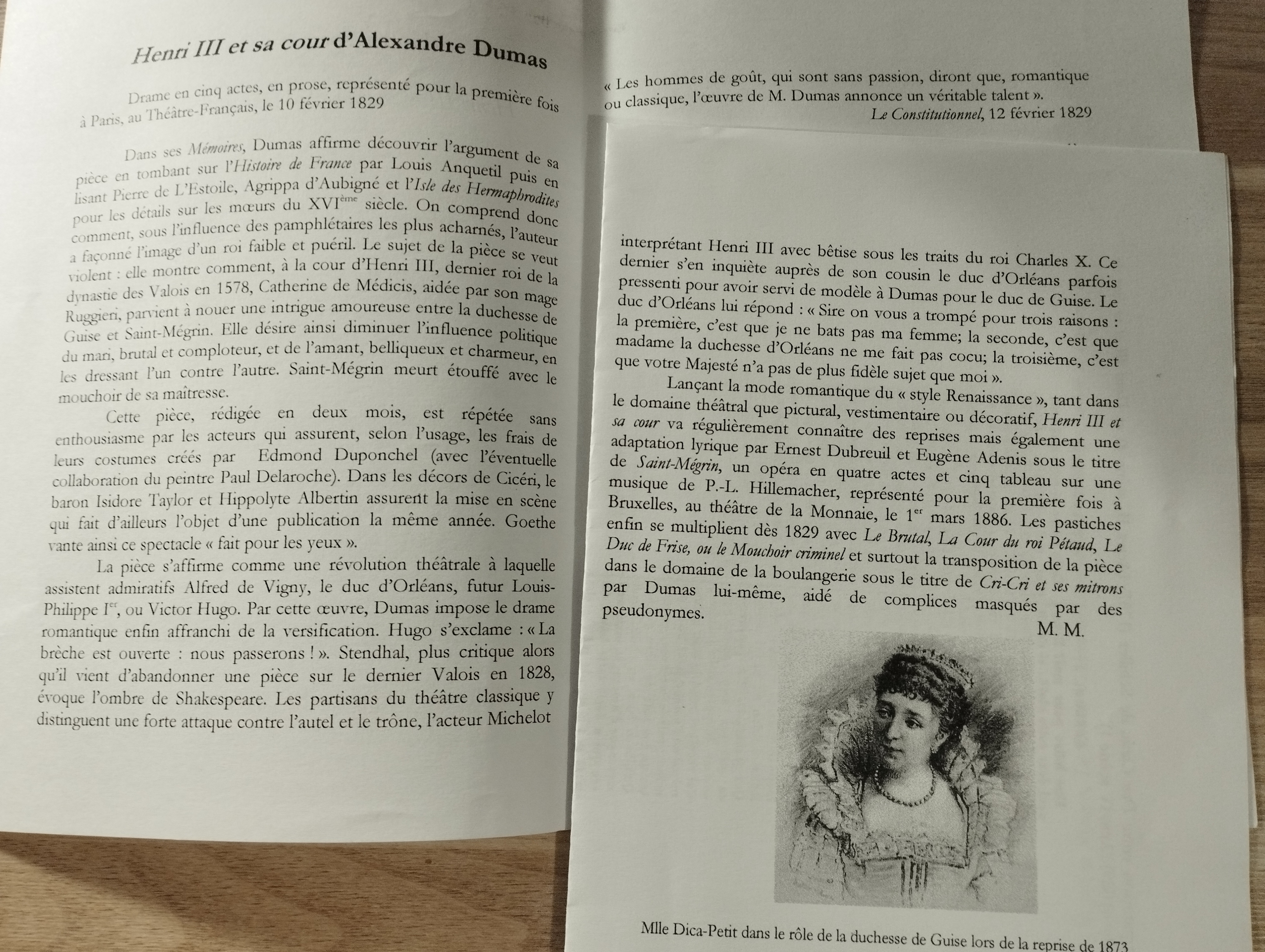 Affiche+afffiichette de Conference "Henri III ett sa cour" a musee Dumas