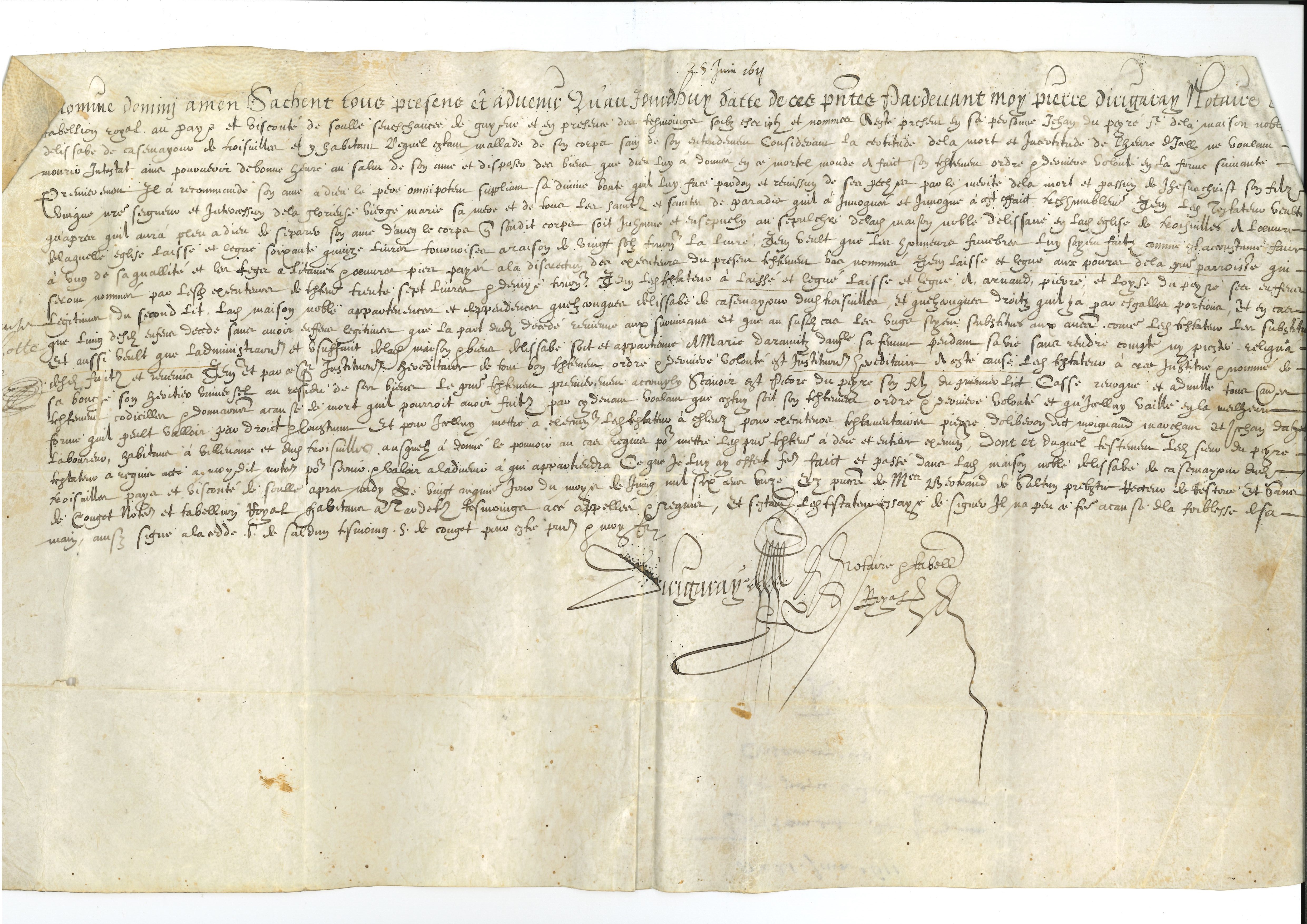 Jean du Peyre  Testament  1611
