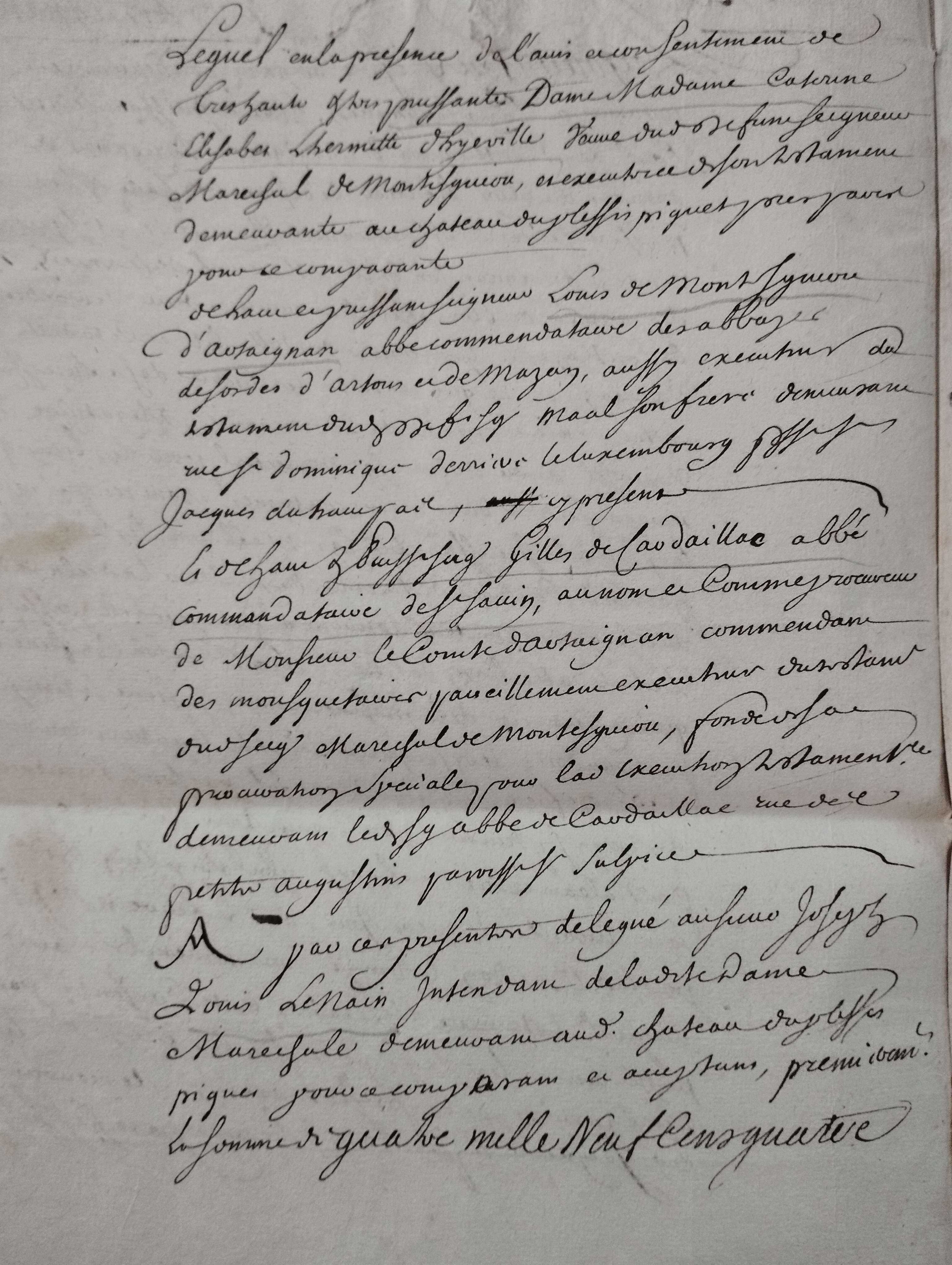 ACTE DE DELEGATION  par  le seigneur Paul d'Artagnan de Montesquiou