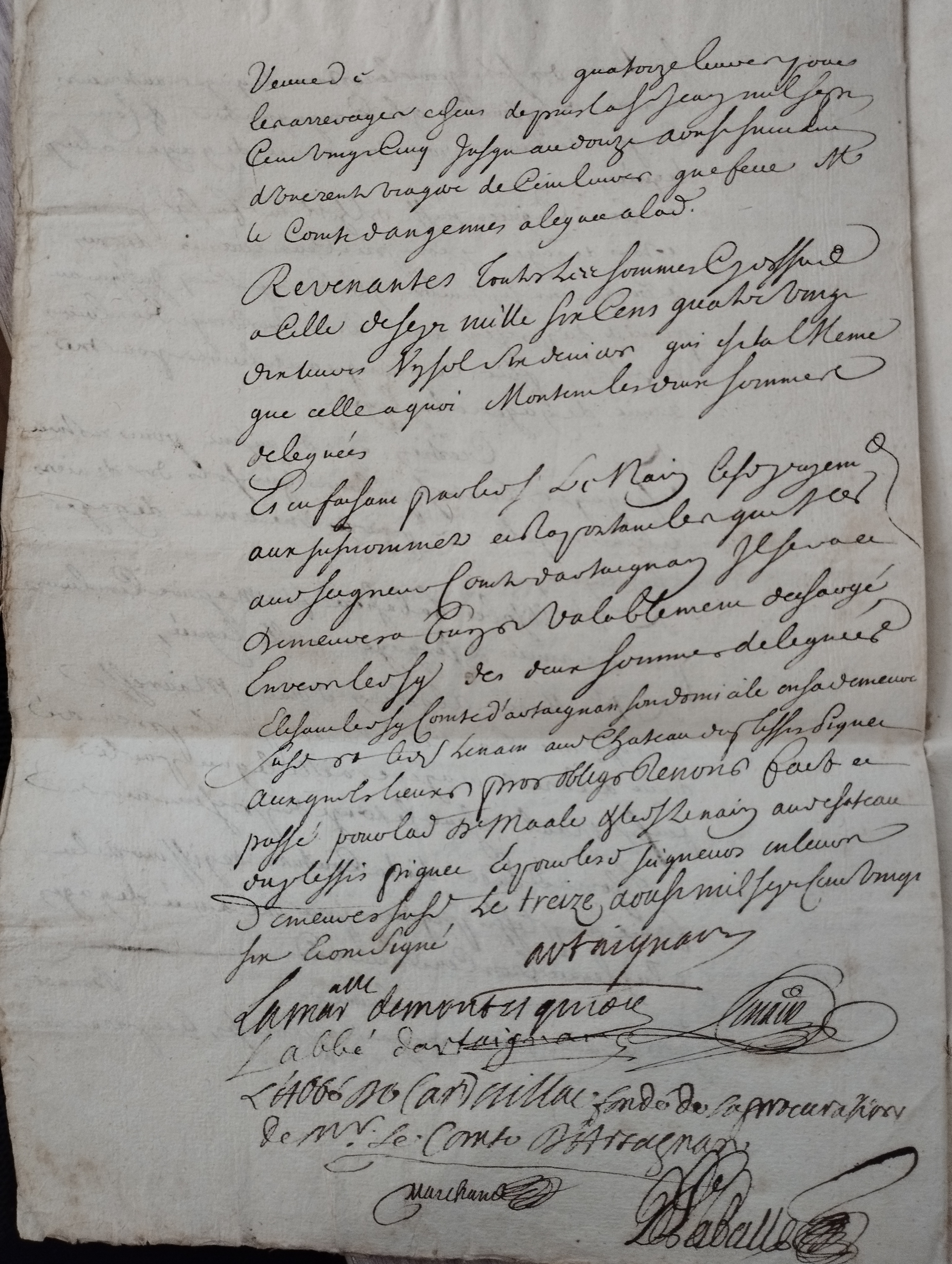 ACTE DE DELEGATION  par  le seigneur Paul d'Artagnan de Montesquiou   2