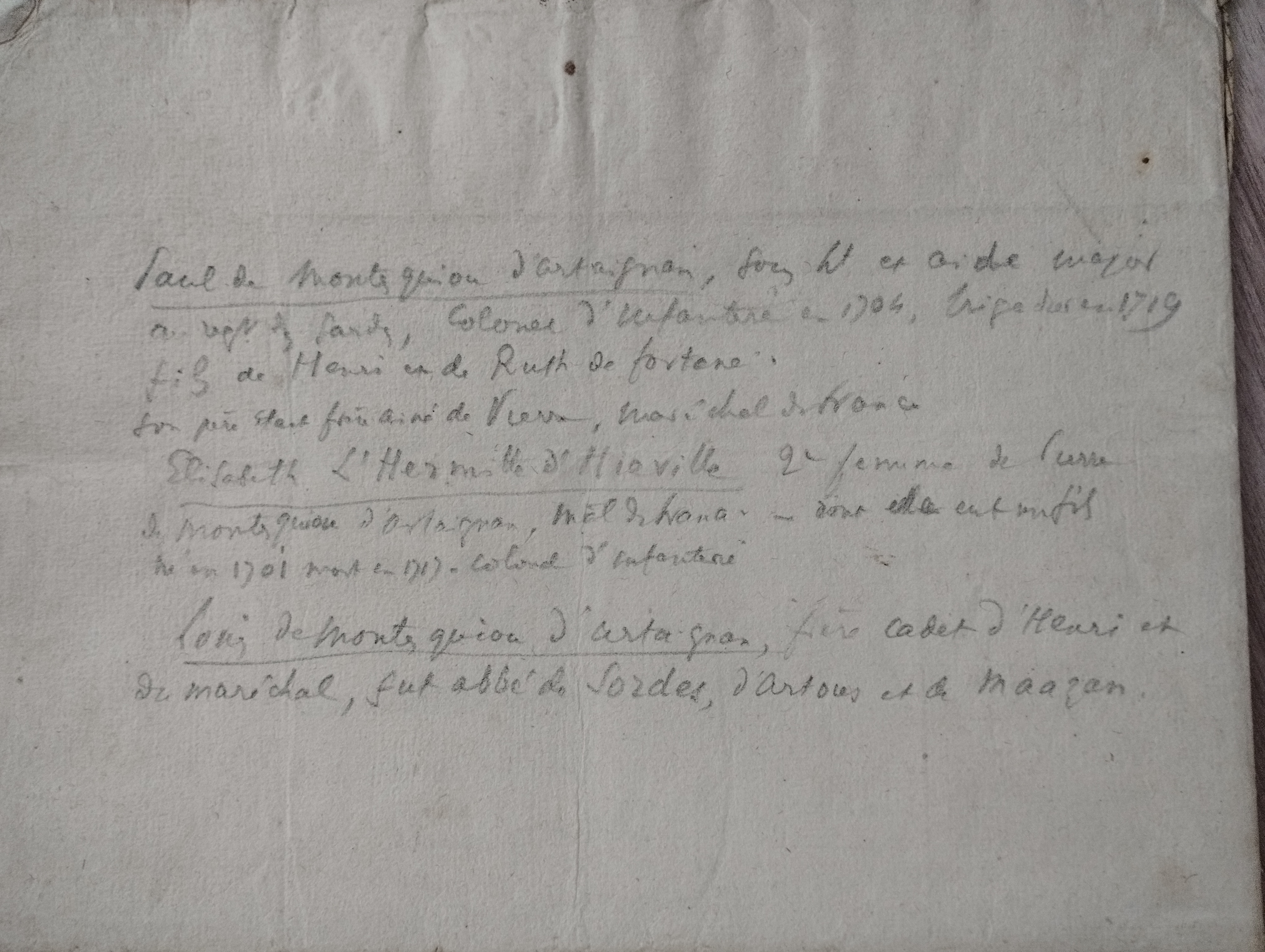 ACTE DE DELEGATION  par  le seigneur Paul d'Artagnan de Montesquiou   2