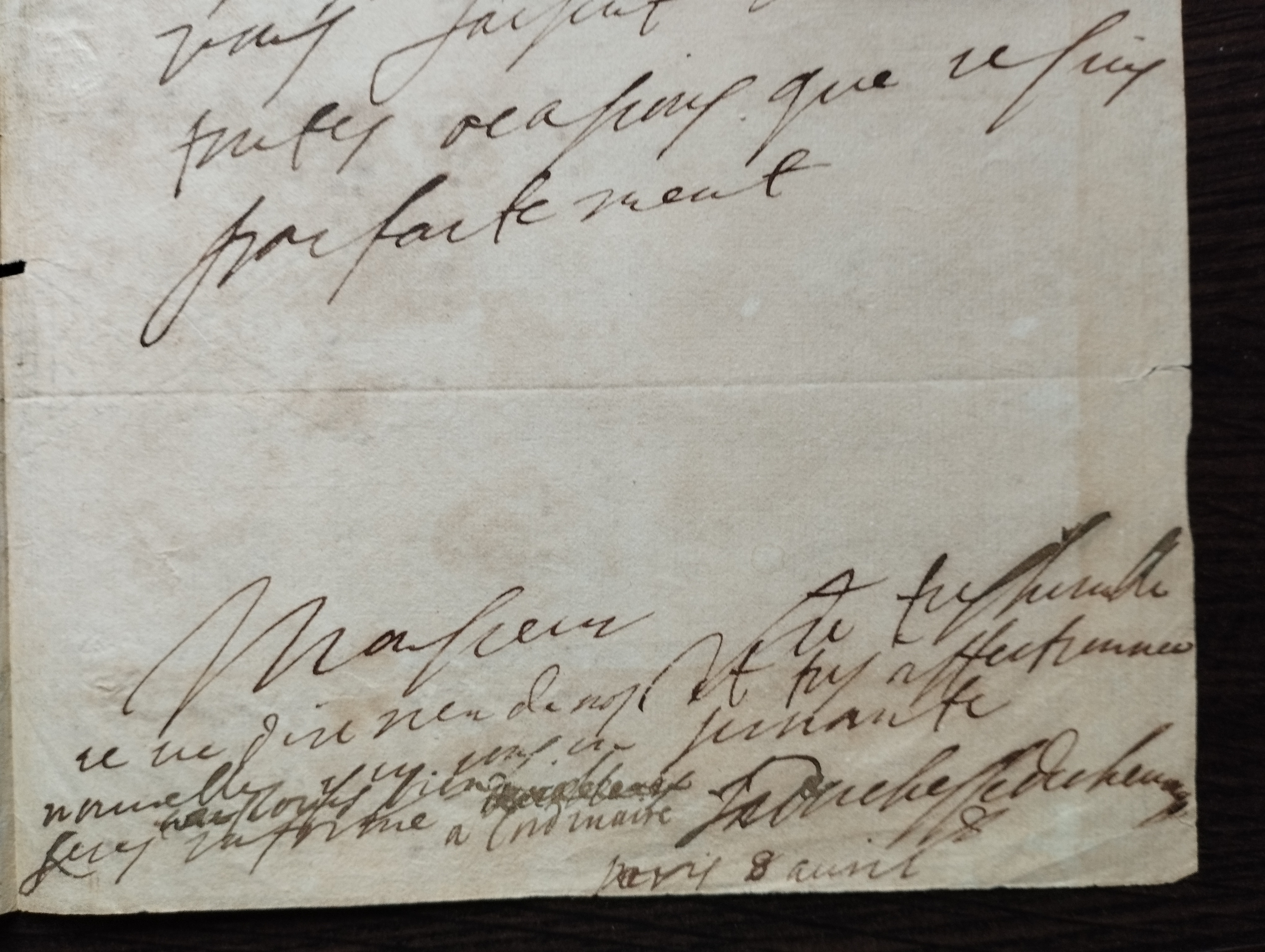 CHEVREUSE (Marie Aimée de Rohan dit, Duchesse de) Lettre autographe signée au Cardinal Mazarin.