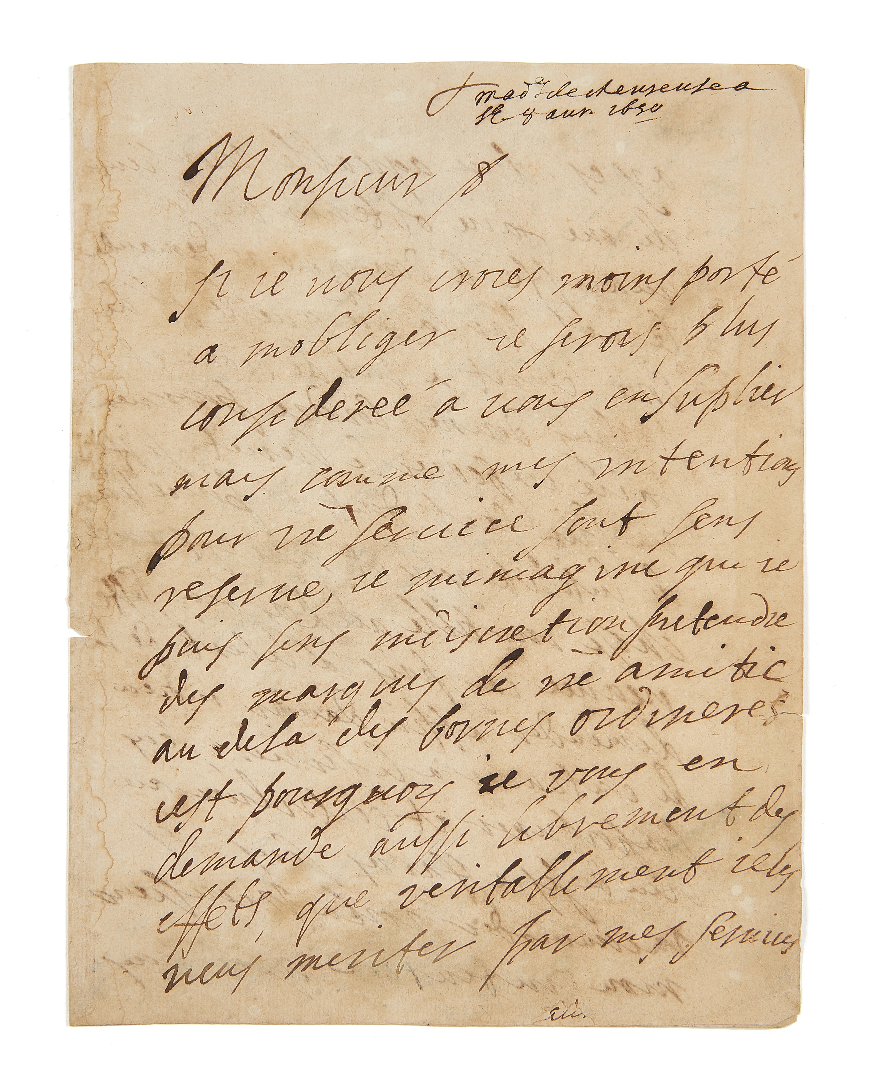 CHEVREUSE (Marie Aimée de Rohan dit, Duchesse de) Lettre autographe signée au Cardinal Mazarin.