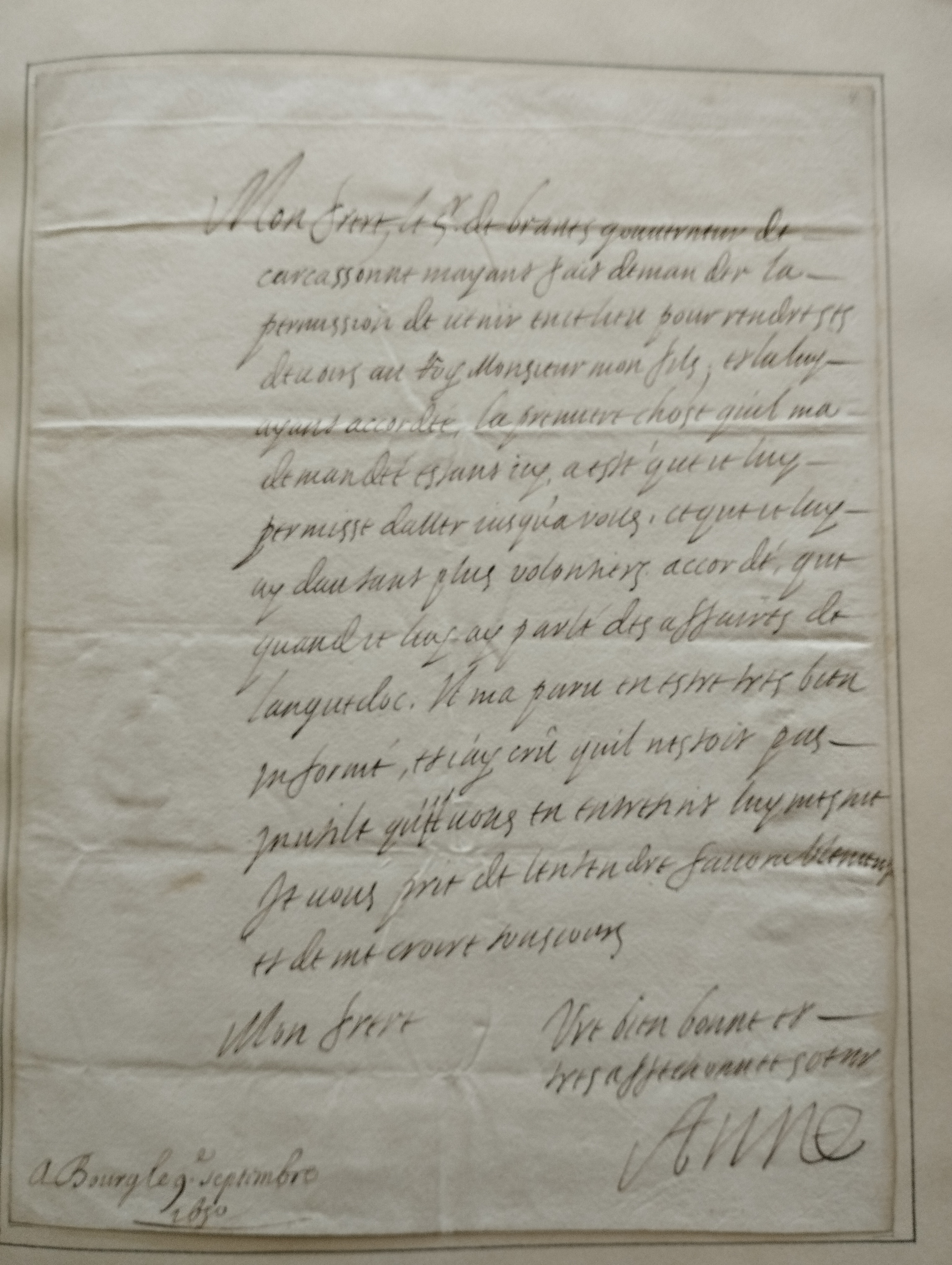 Louis XIII of France. Manuscript Letter, signed (+Anne of Austria, Gaston, Duc d'Orleans, Philippe I, Duc d'Orleans)  2