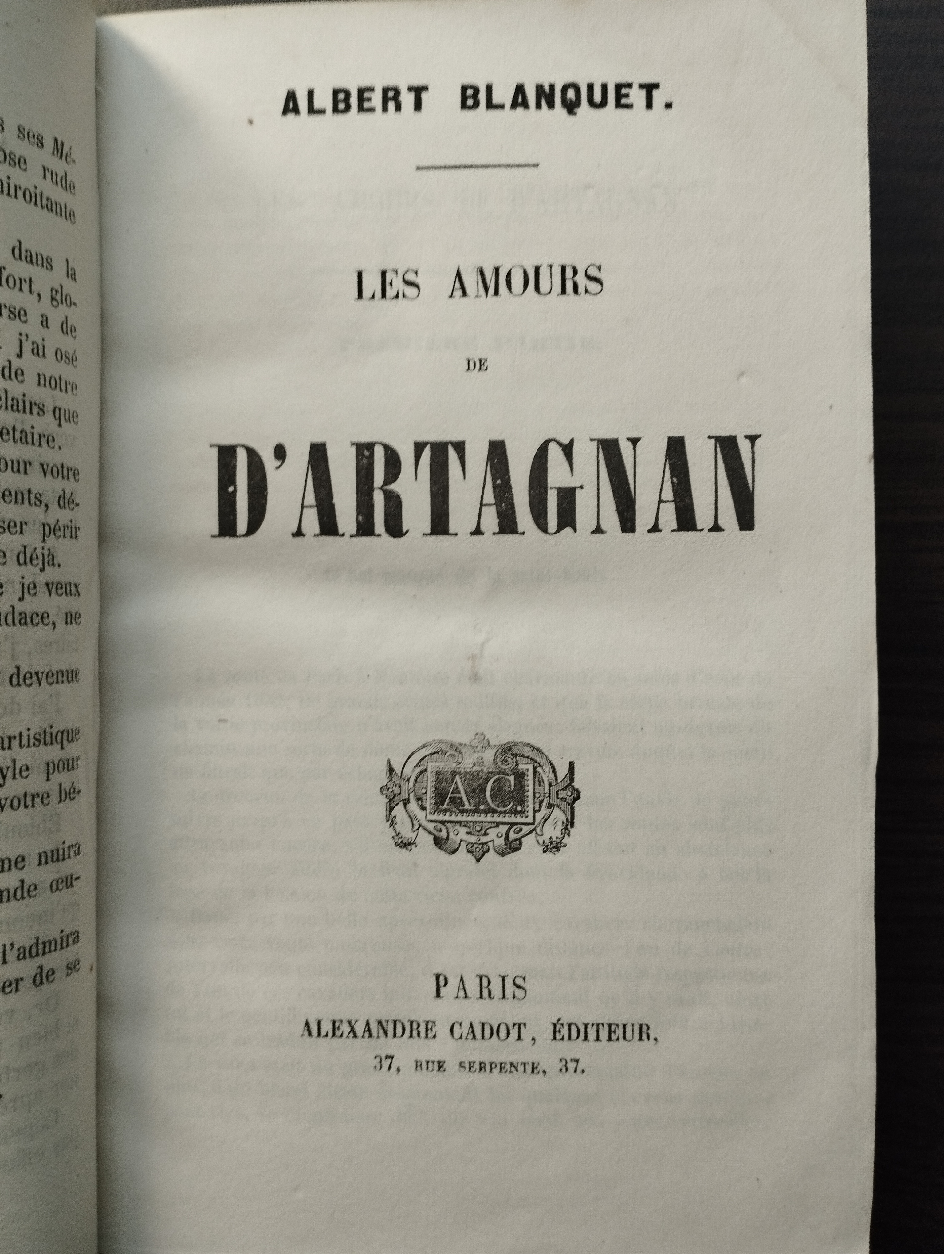 Albert Blanquet  Les Amours de d’Artagnan