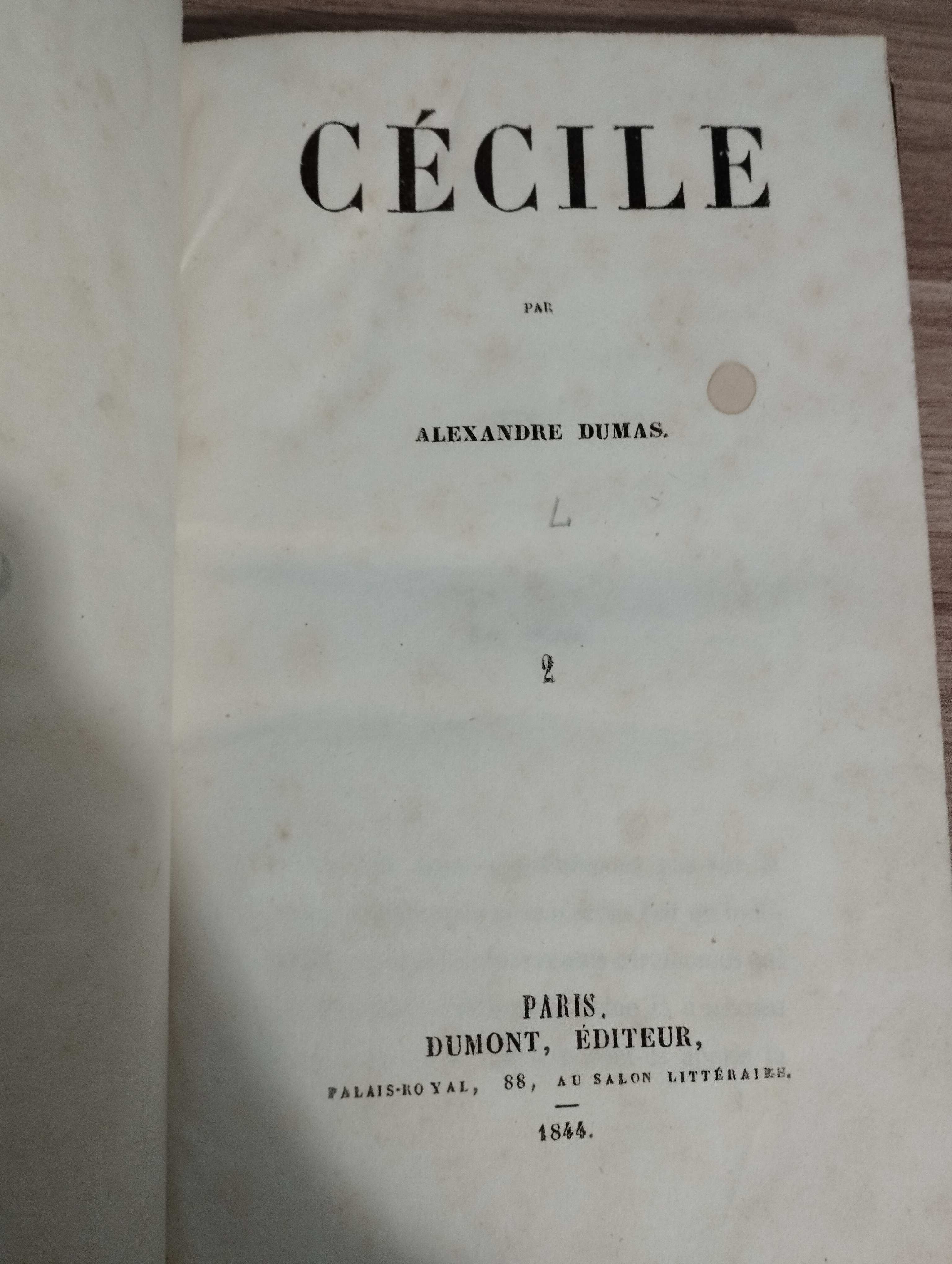 A.Dumas  Cecile t.2 (1844)
