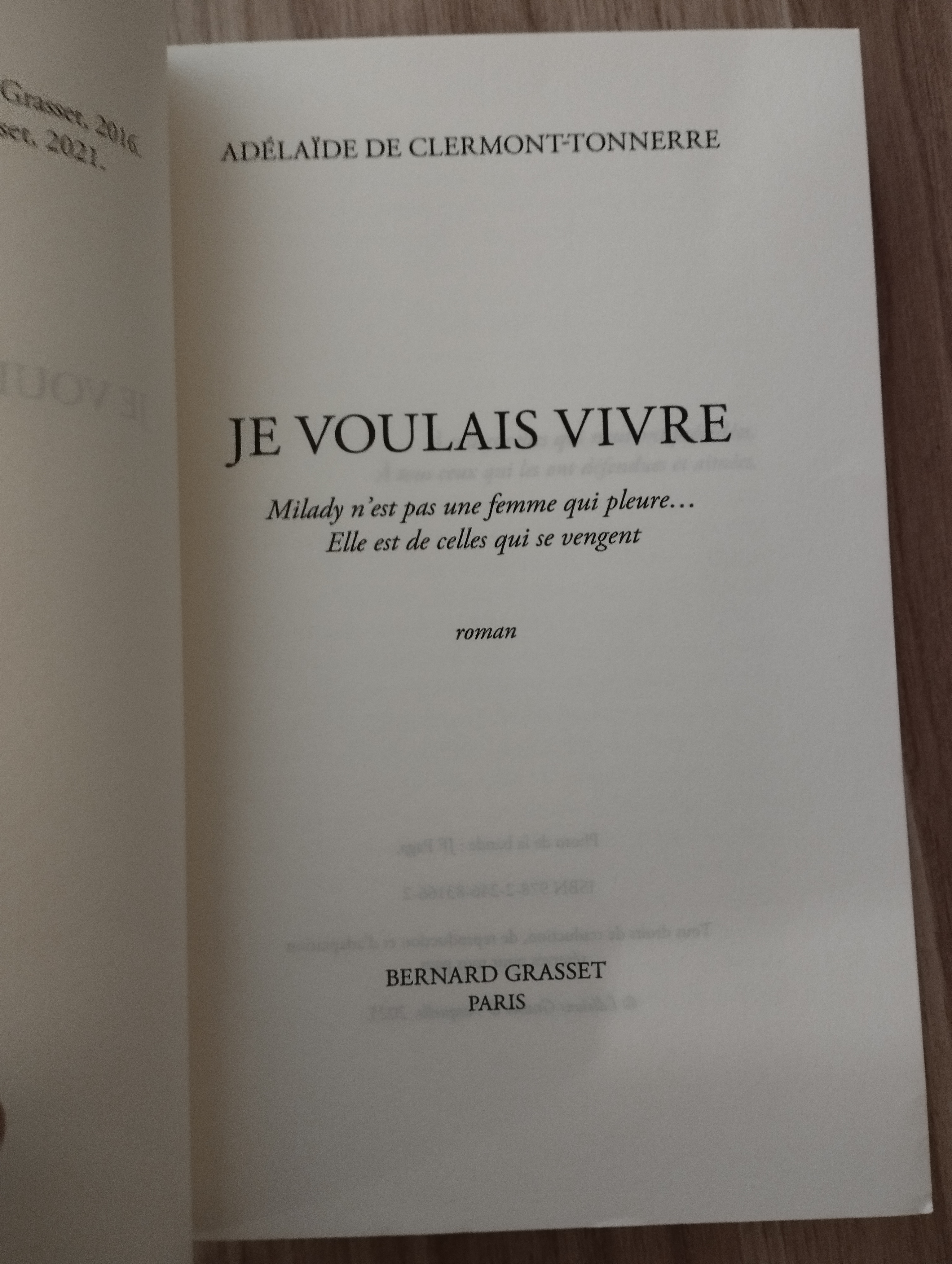 Adélaïde de Clermont-Tonnerre     Je voulais vivre