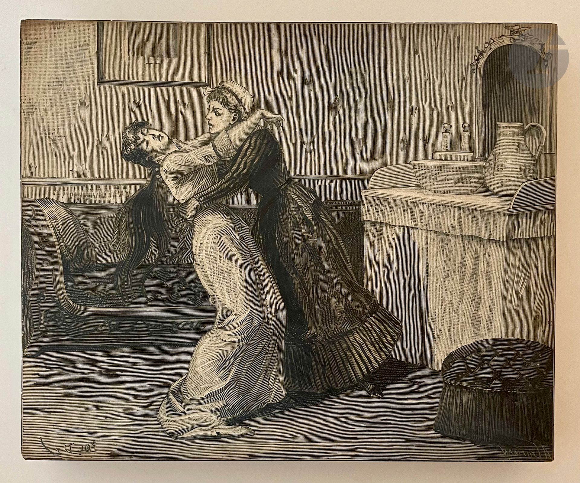 Gravure par Adolphe Gusman , « Madame de Chamblay » d'Alexandre Dumas