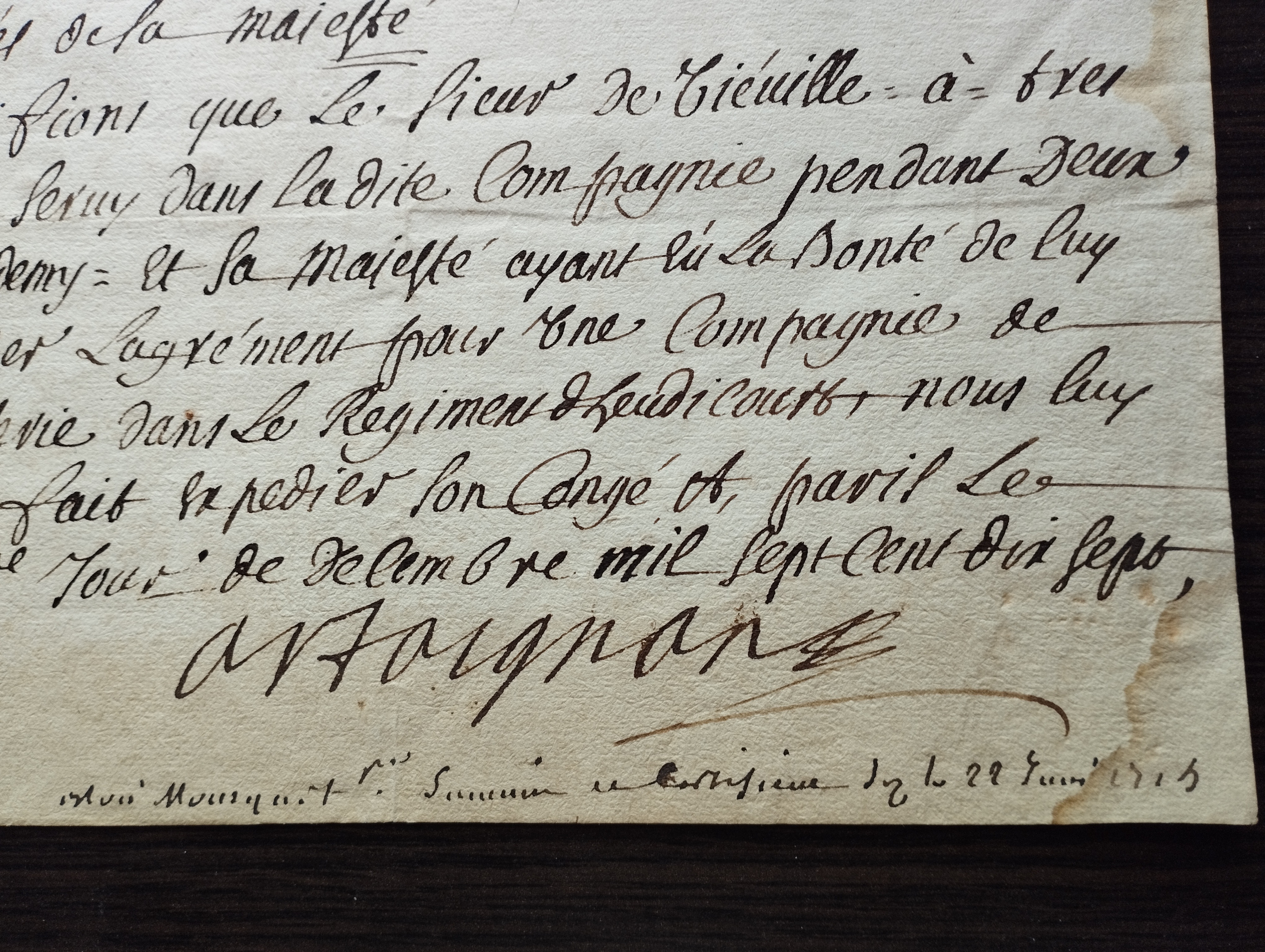 Joseph de Montesquiou, comte d'Artagnan   PS (22 décembre 1717)