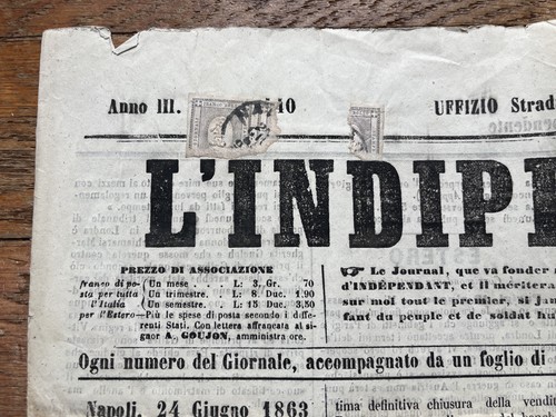 Journal L'Indipendente 23.6.1863