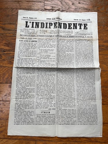 Journal L'Indipendente 12.6.1863