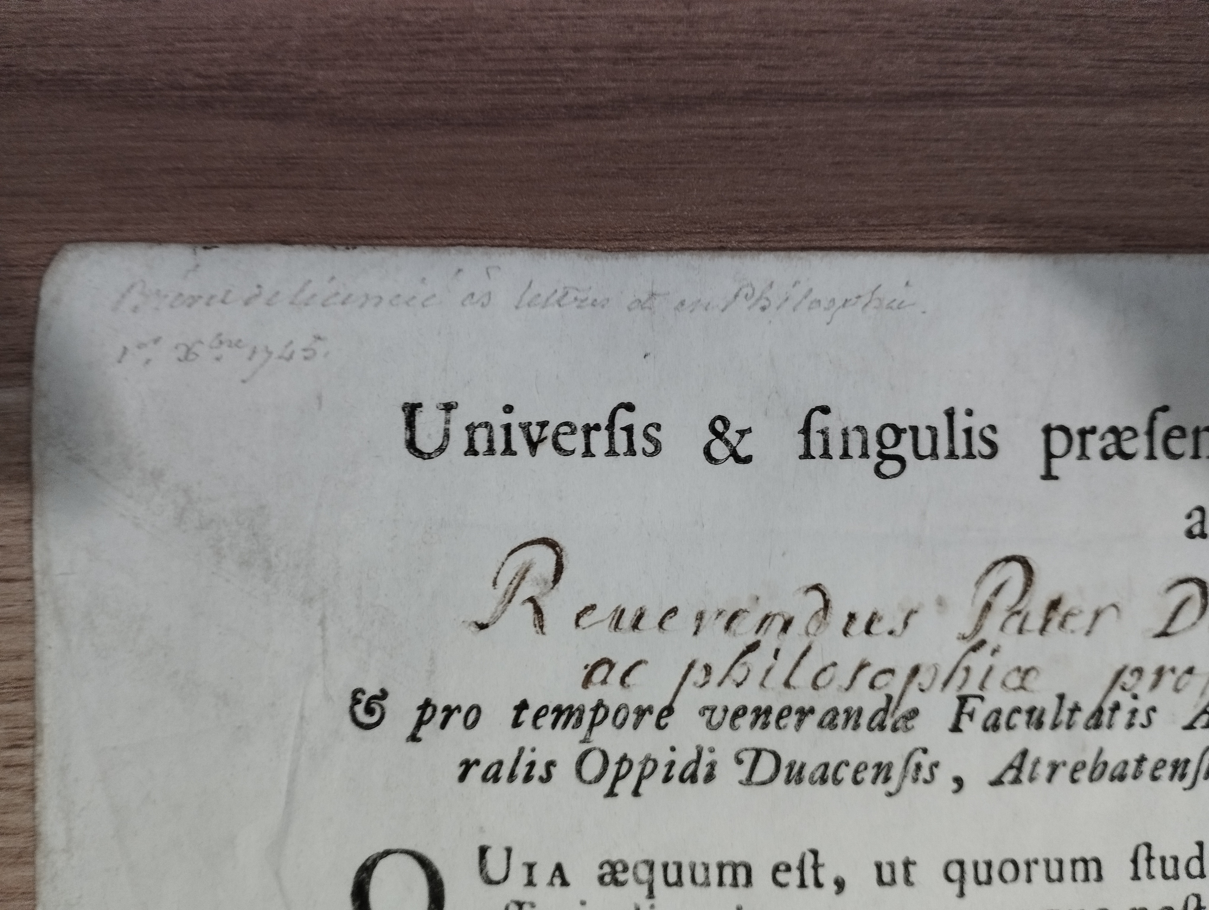 Diplome de fin d'etudes de l'Université d'Alma  01.012.1745