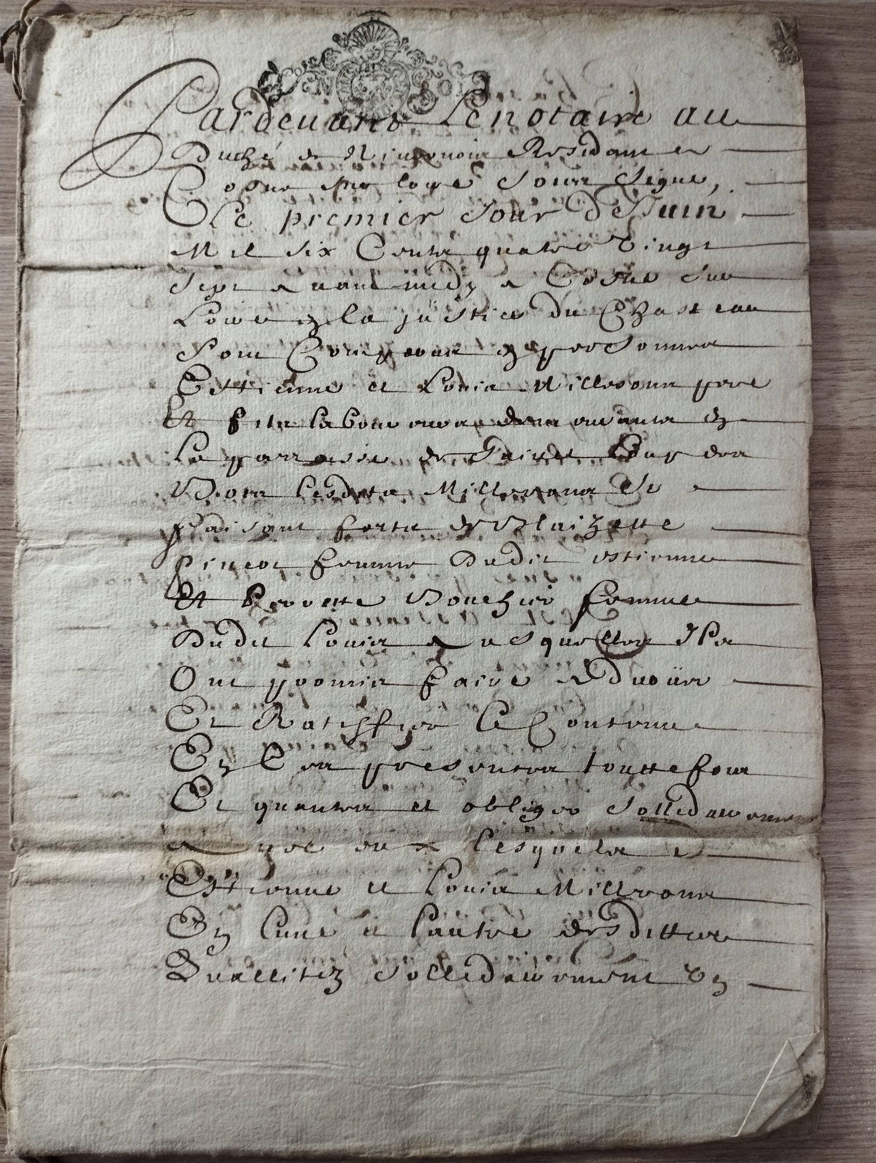 Contrat de mariage  1687