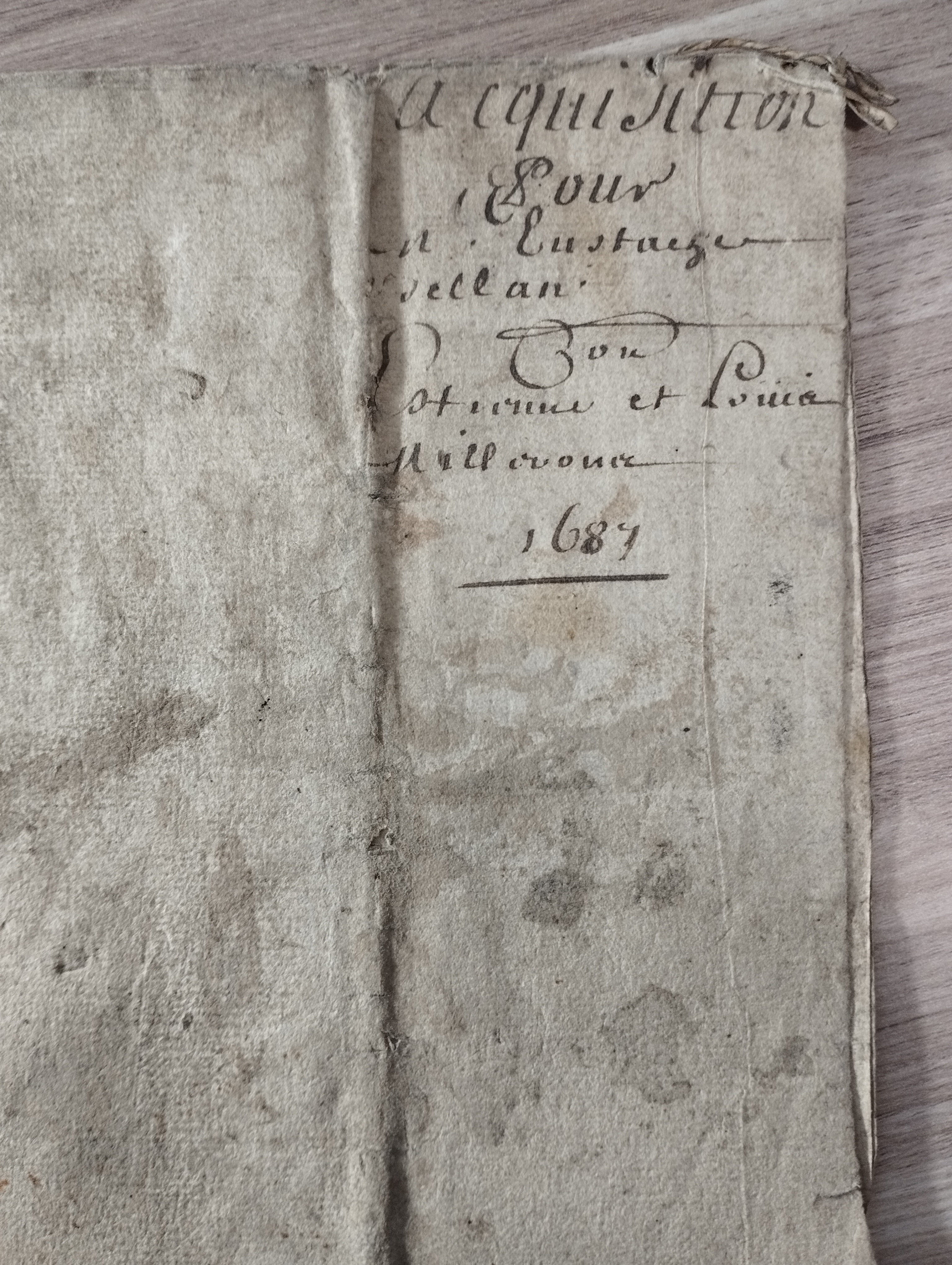 Contrat de mariage  1687