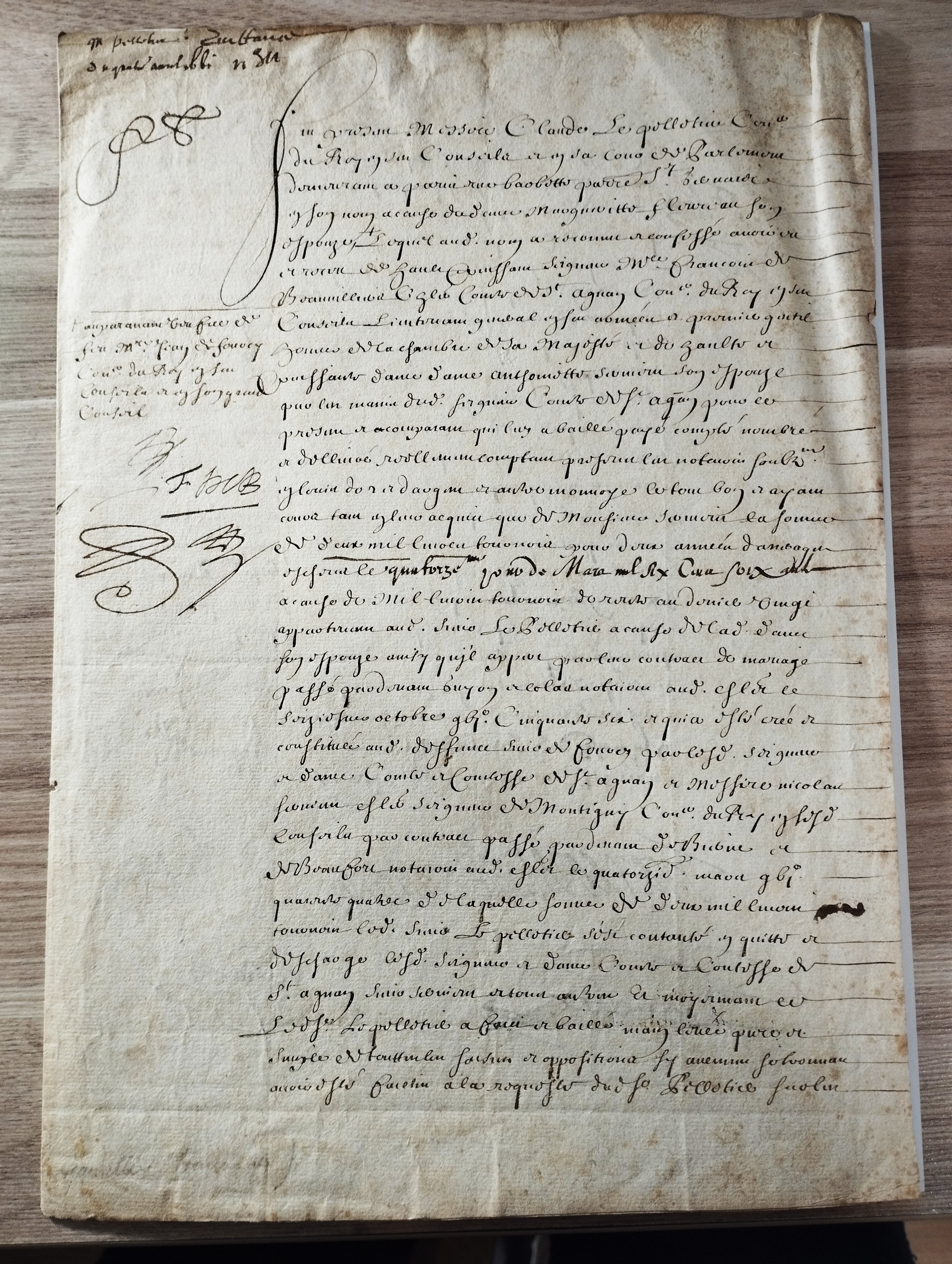 Francois de Beauvillier  PS, 4 avril 1641