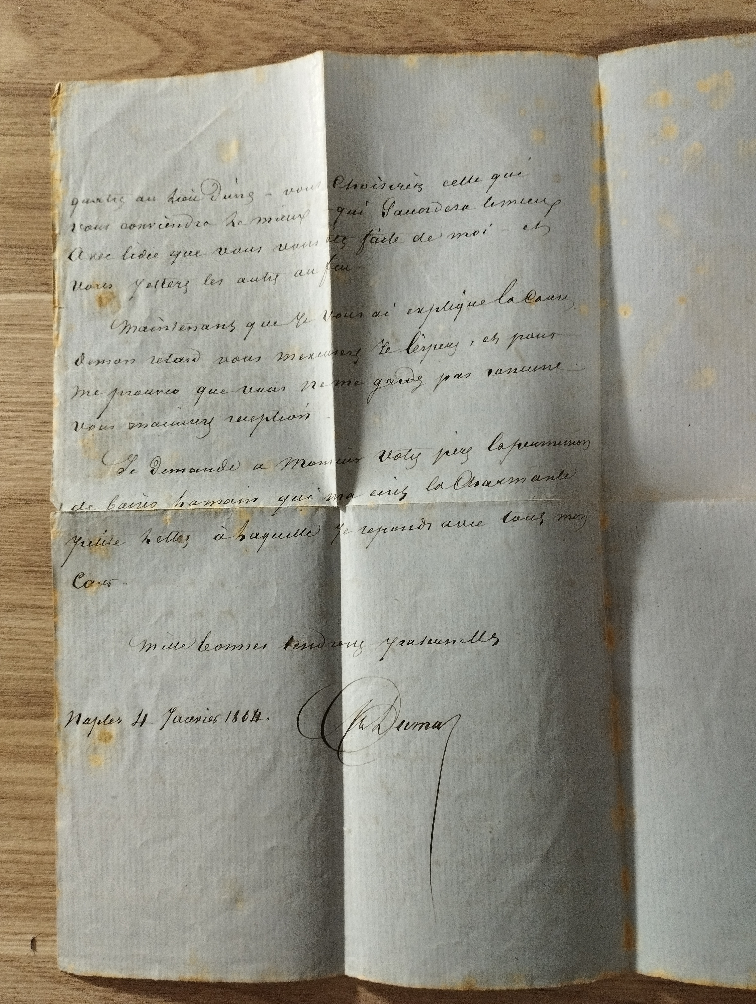 A.Dumas LAS au consul de Grece à Alger