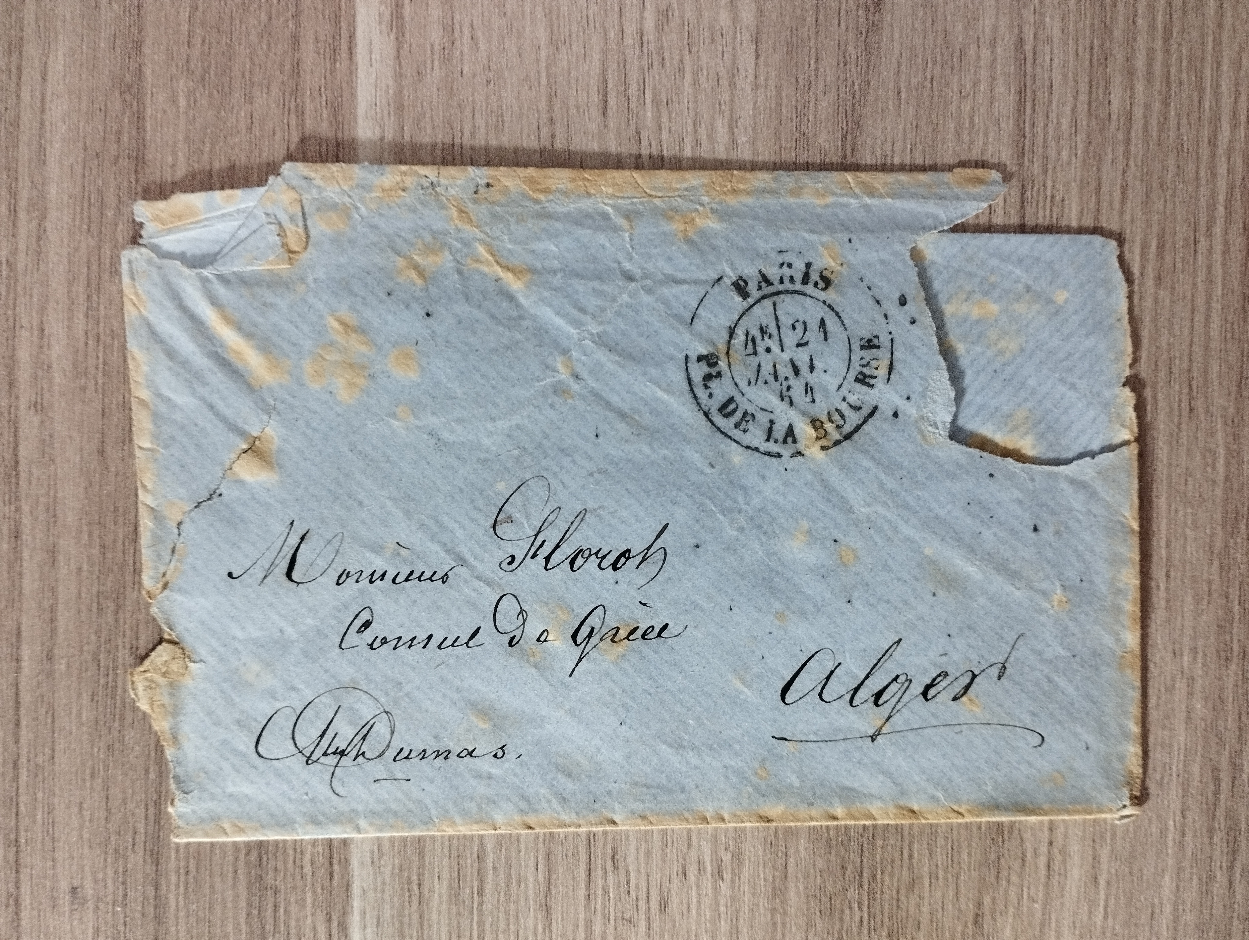 A.Dumas LAS au consul de Grece à Alger