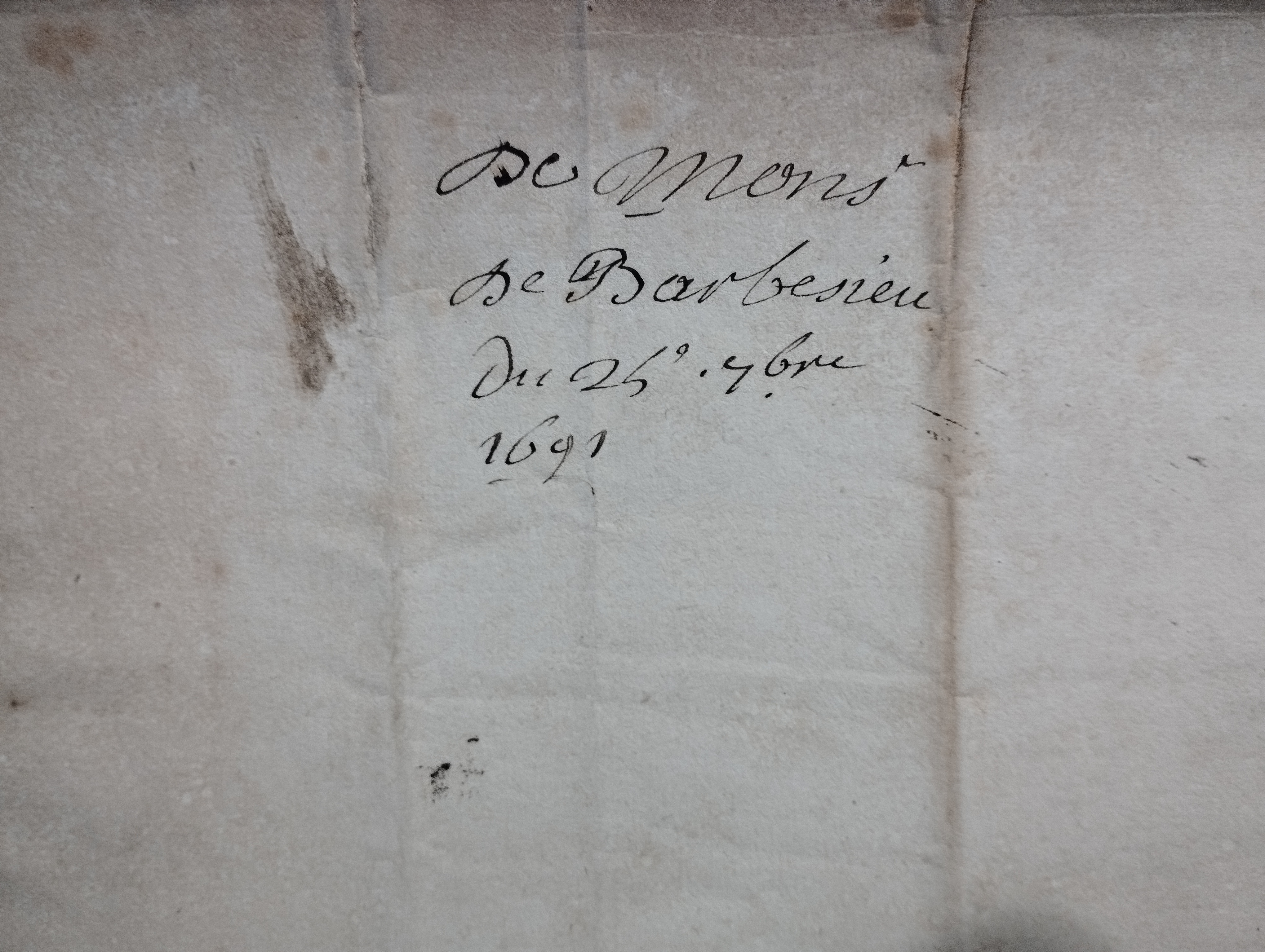 Louis-Francois-Marie Le Tellier de Barbezieux  LAS 1691