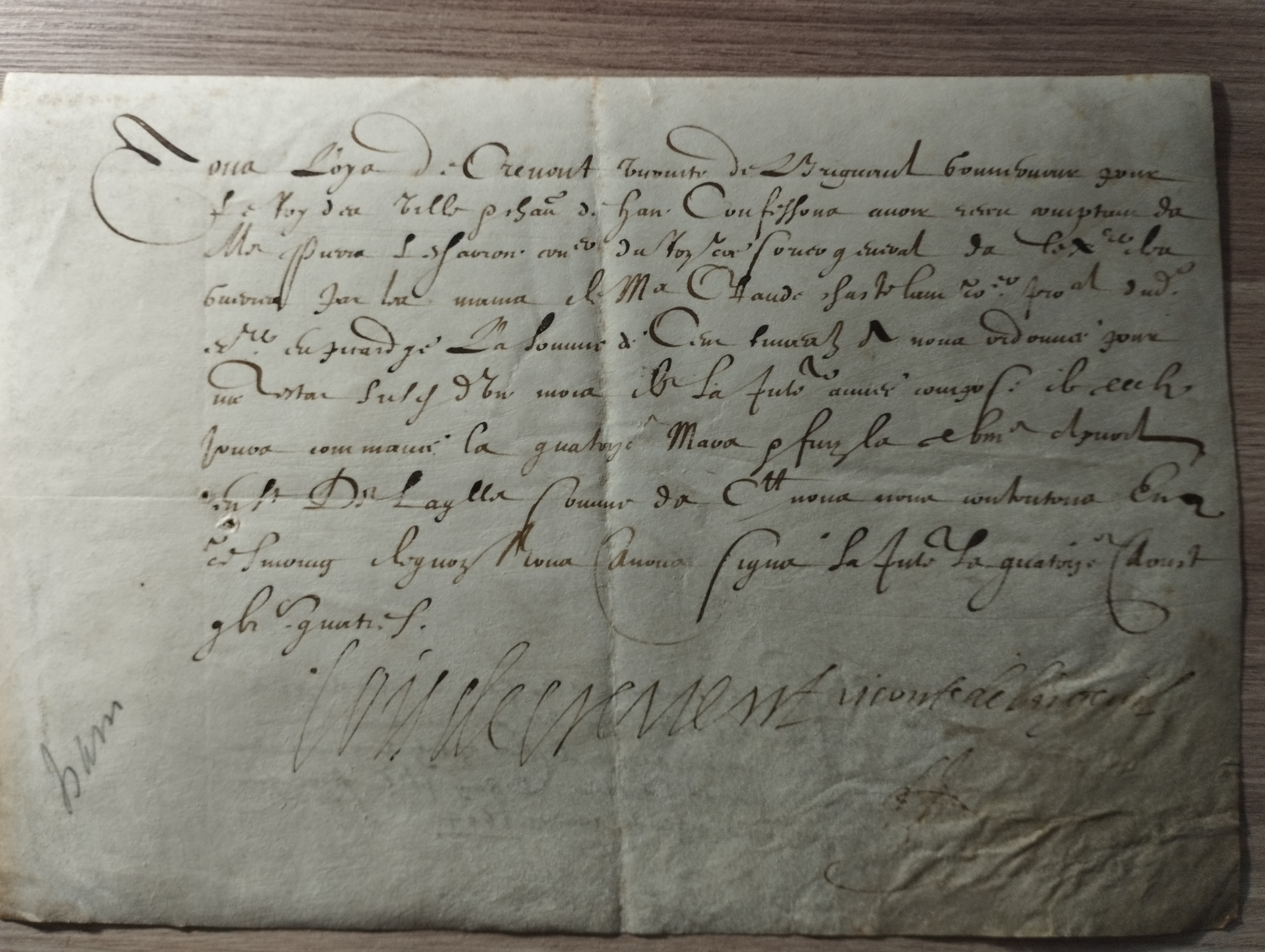 Louis II de Crevant, vicomte de Drigueil   P.S. 14/8/1604