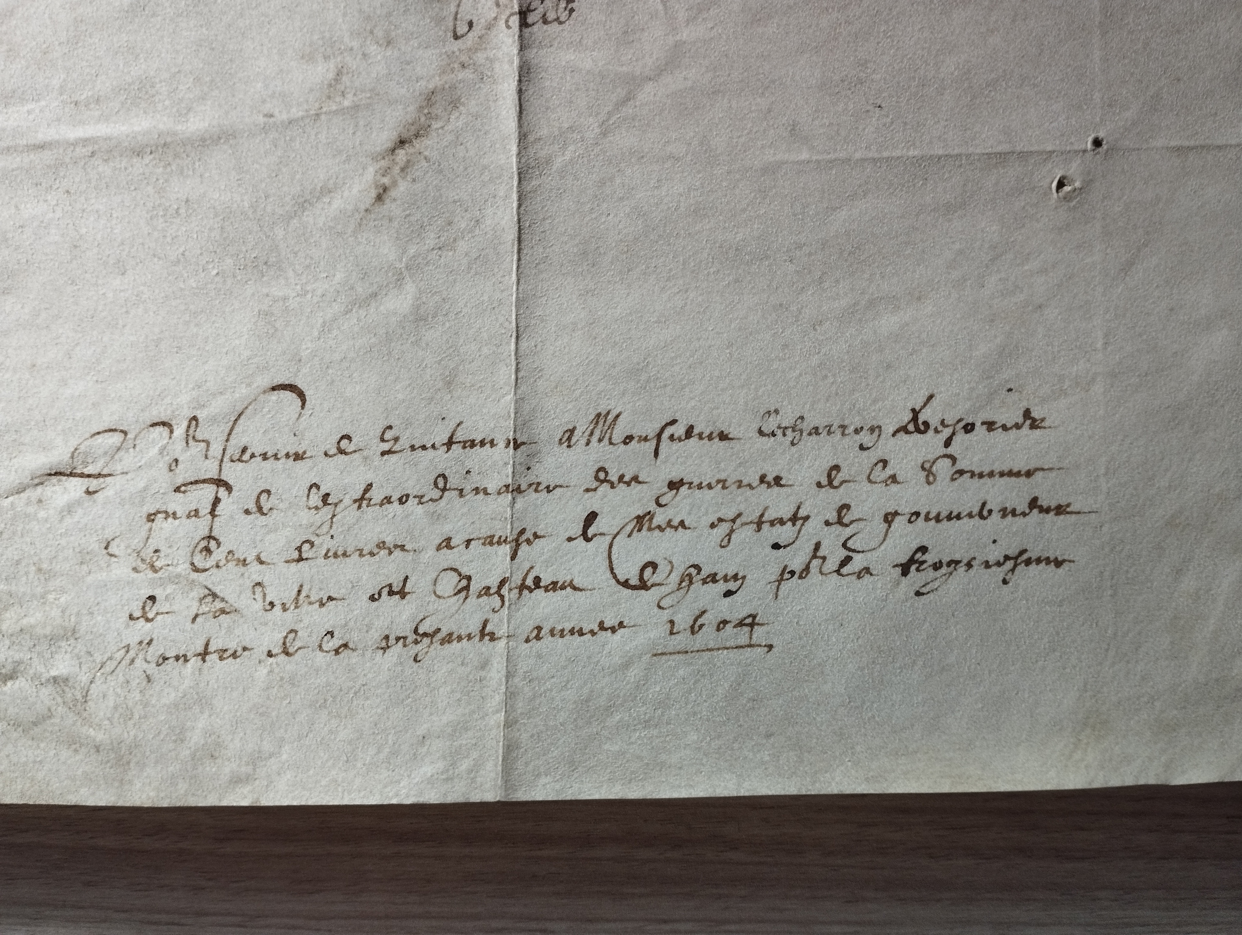 Louis II de Crevant, vicomte de Drigueil   P.S. 14/8/1604