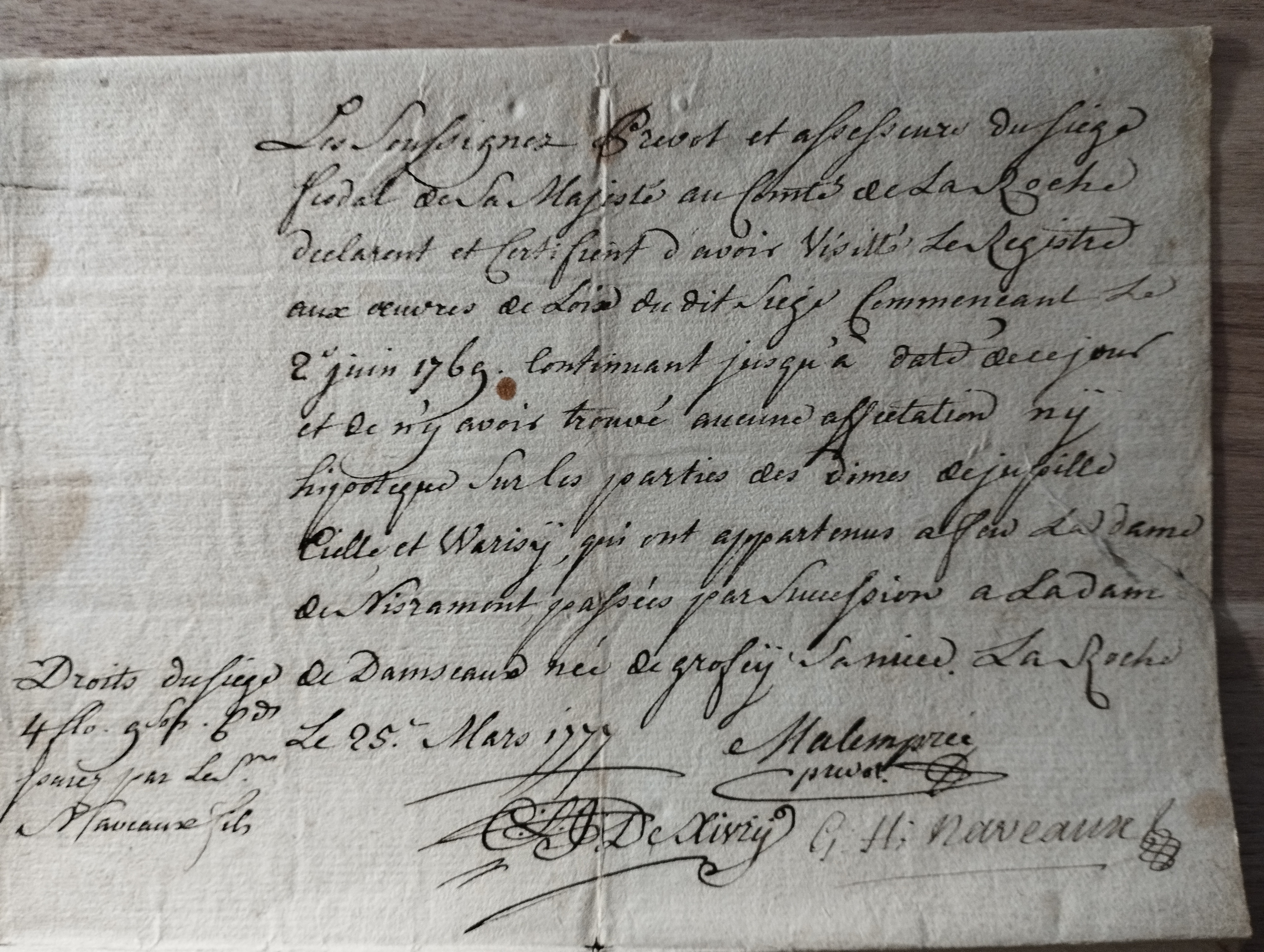 comte de La Roche (Sarthe)  1662, 1777     2