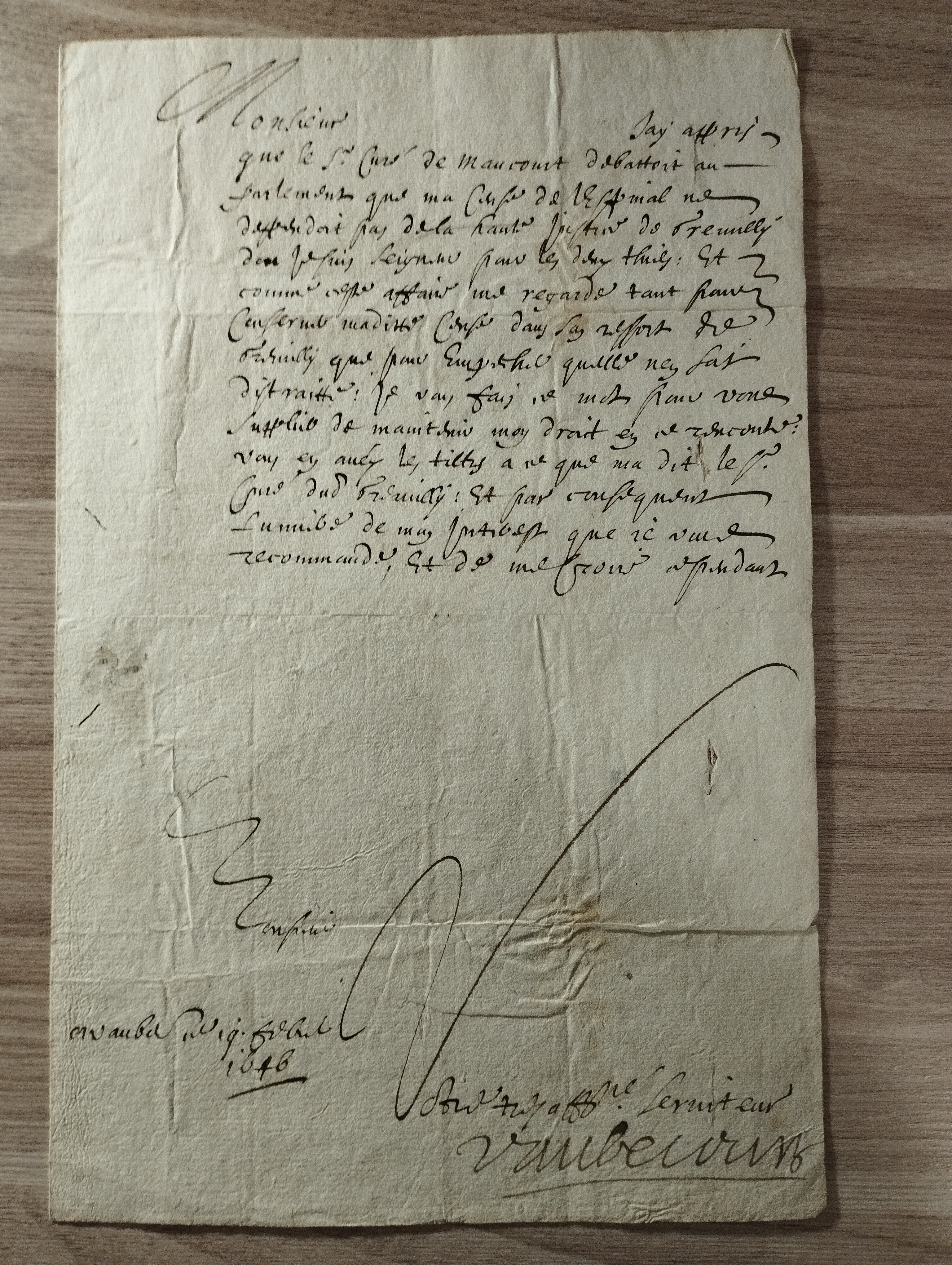 Nicolas de Nettancourt LAS 19 fevrier 1646