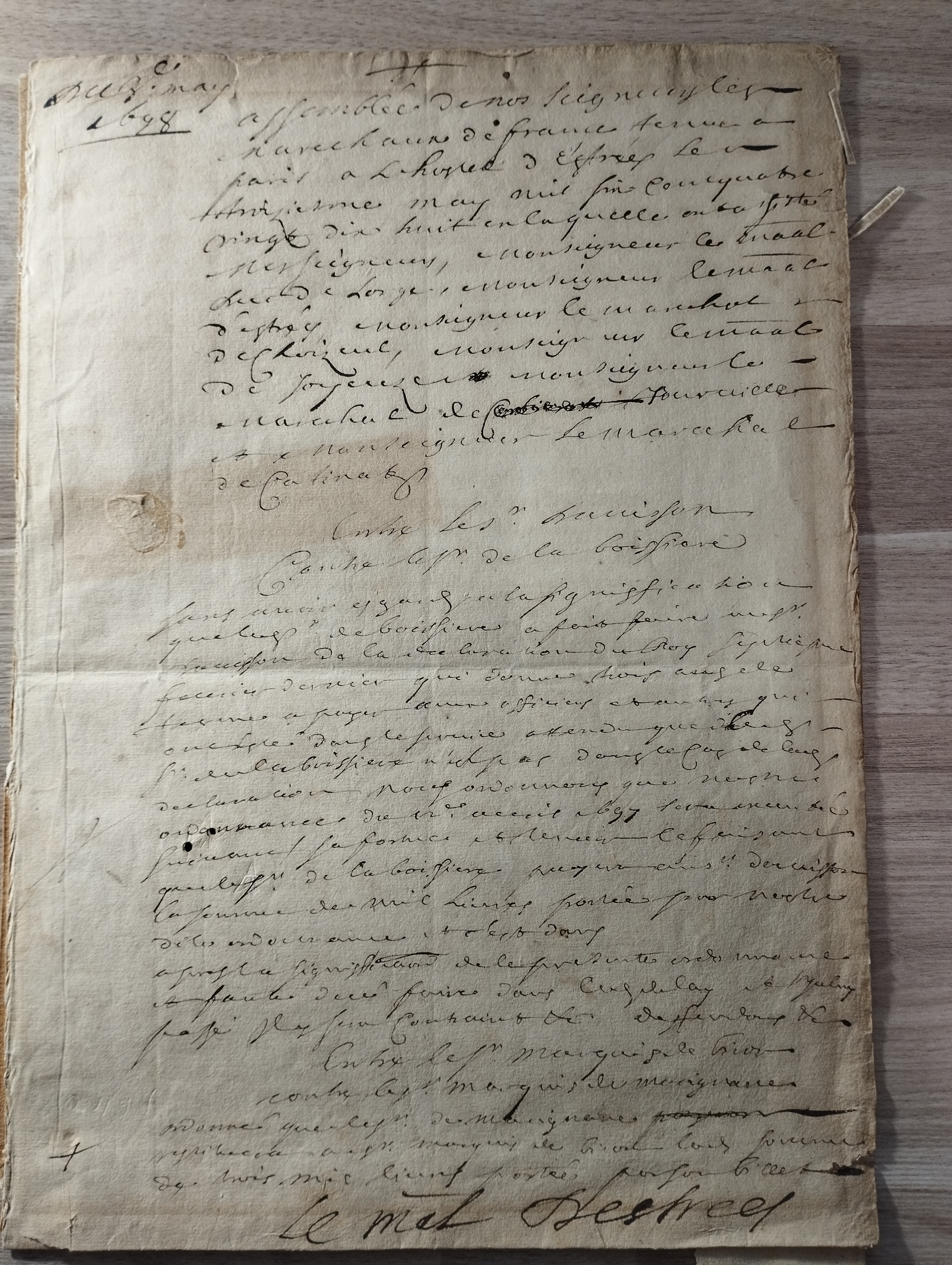 Francois-Annibal d'Estrees  P.S. 2.05.1628 (?)