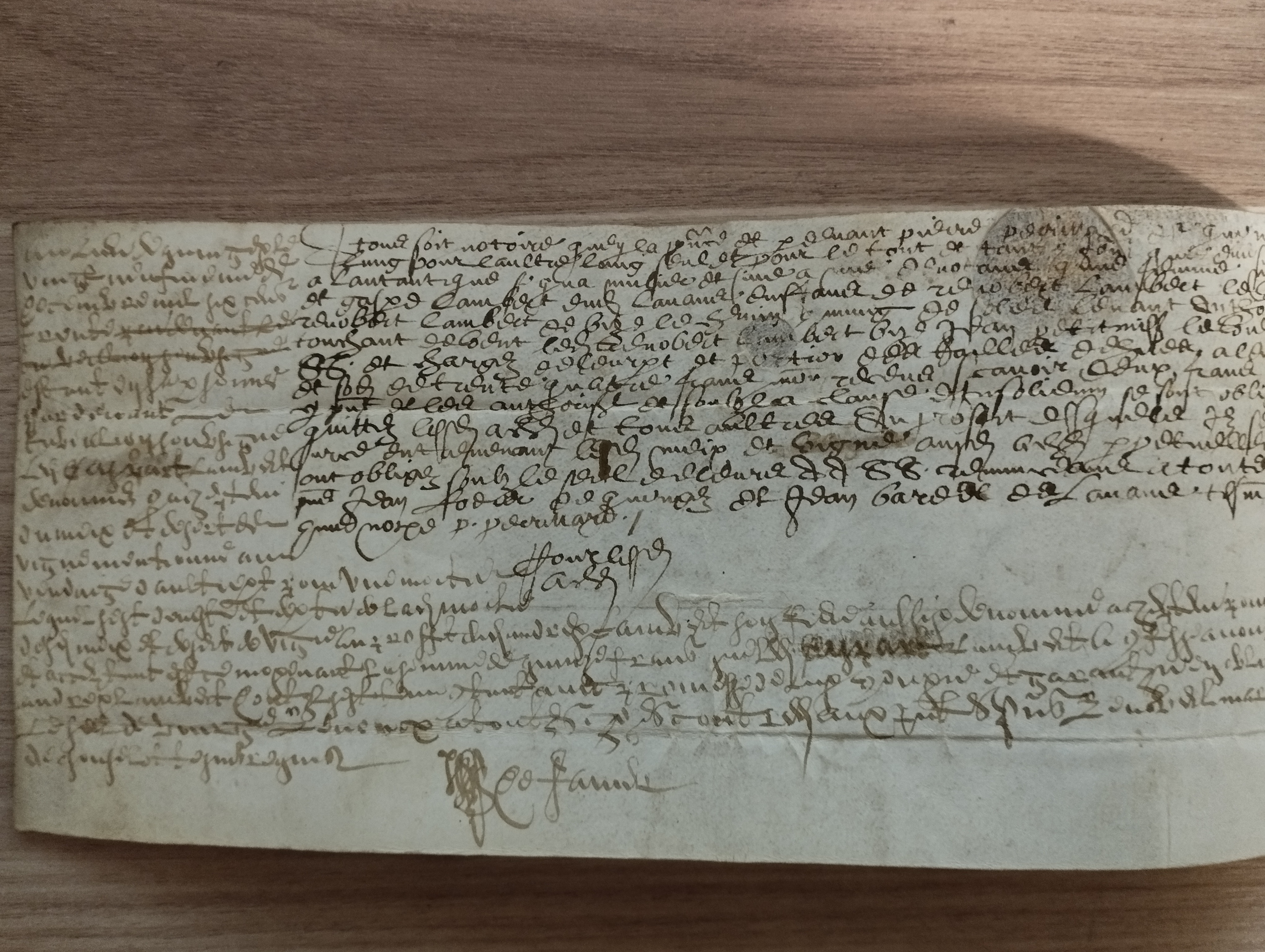 acte notarie     23 février 1630